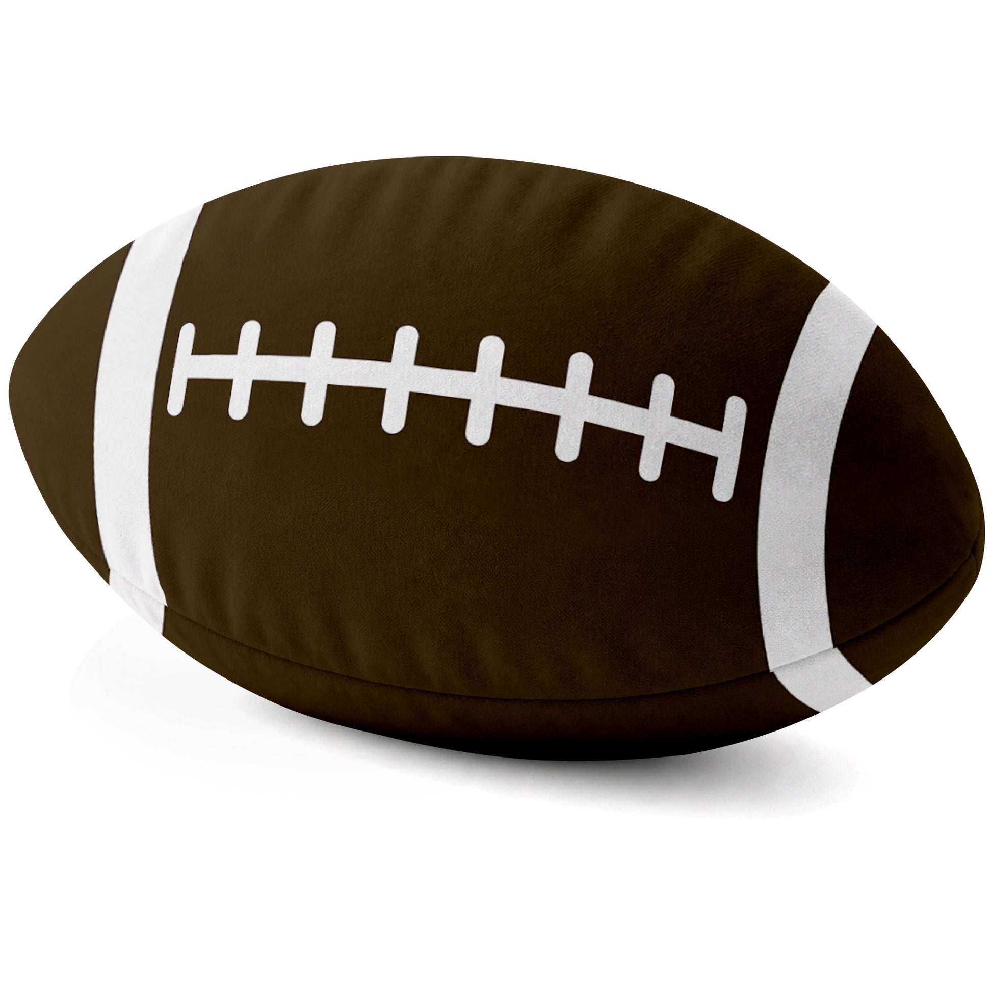 Cleveland Brown football shaped pillow lace detail side view