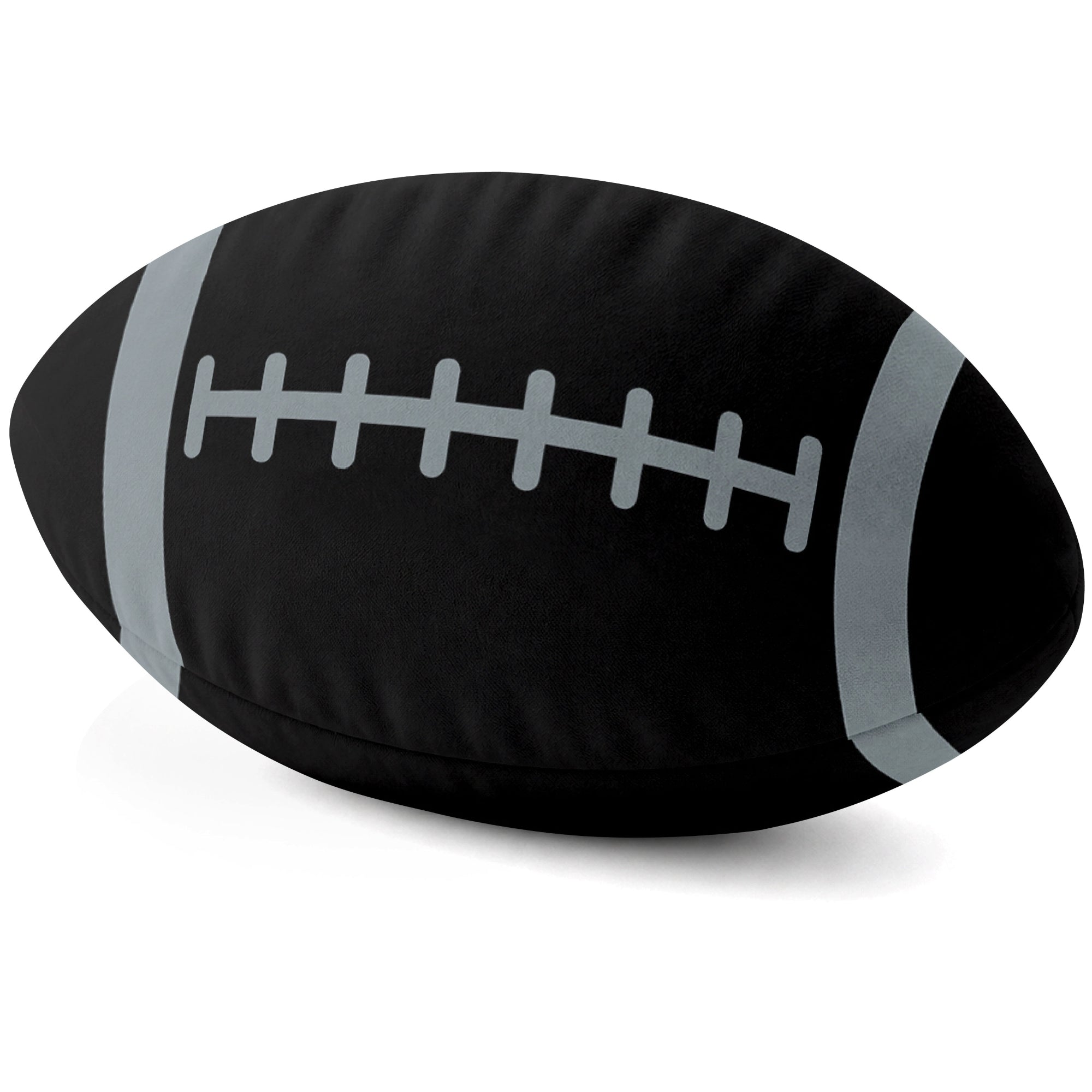 Dallas Black football shaped pillow lace detail side view