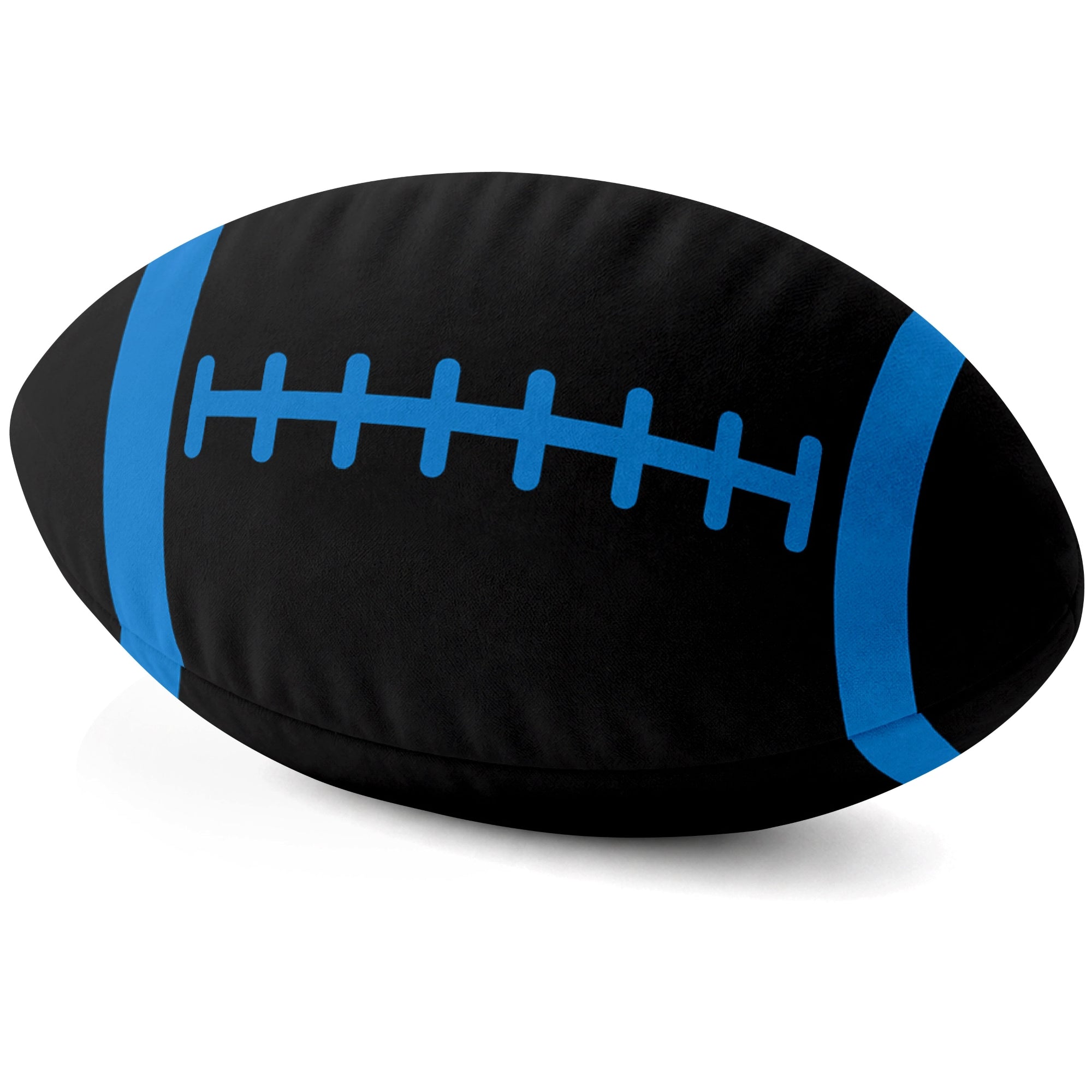 Detroit Black football shaped pillow lace detail side view