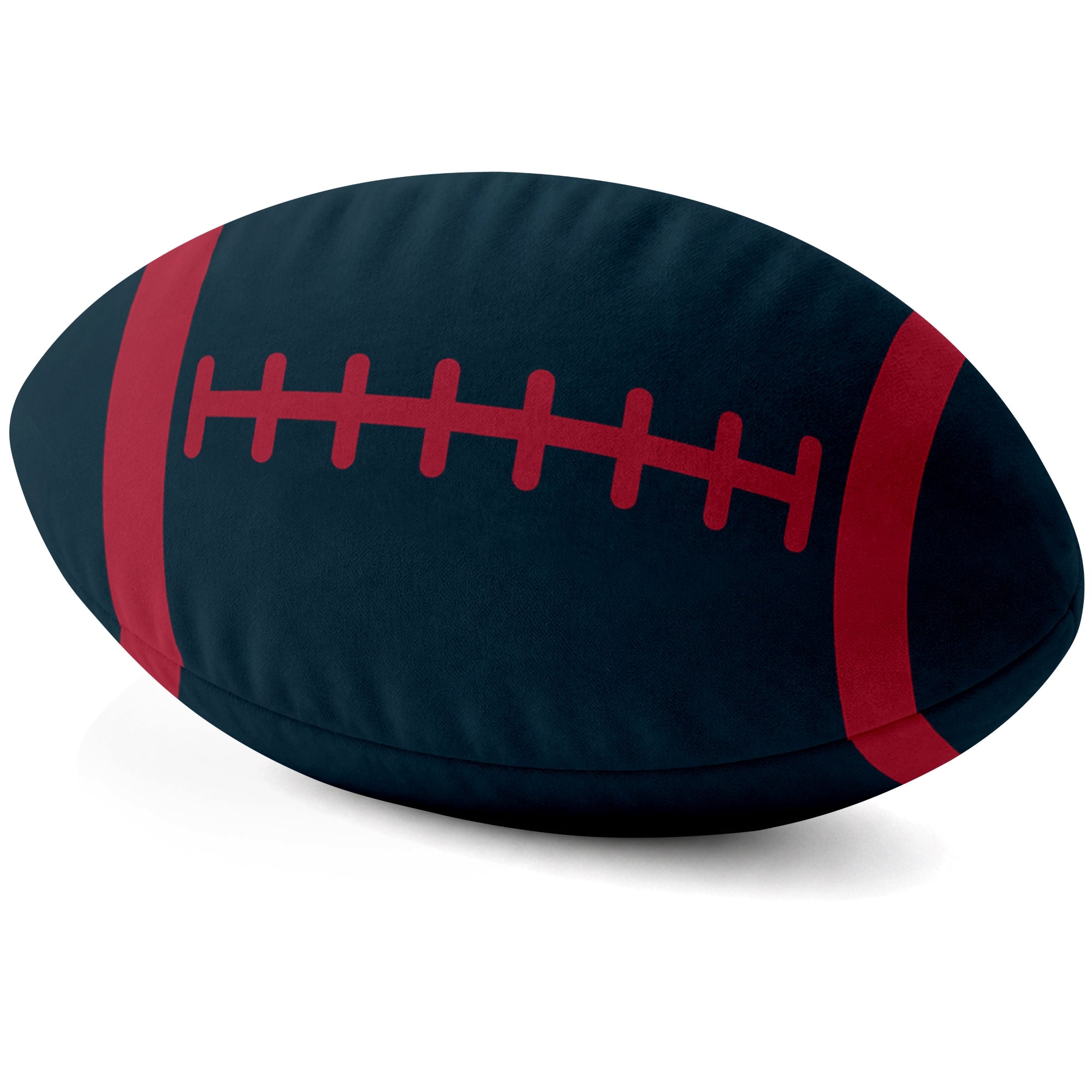 Houston Navy football shaped pillow lace detail side view