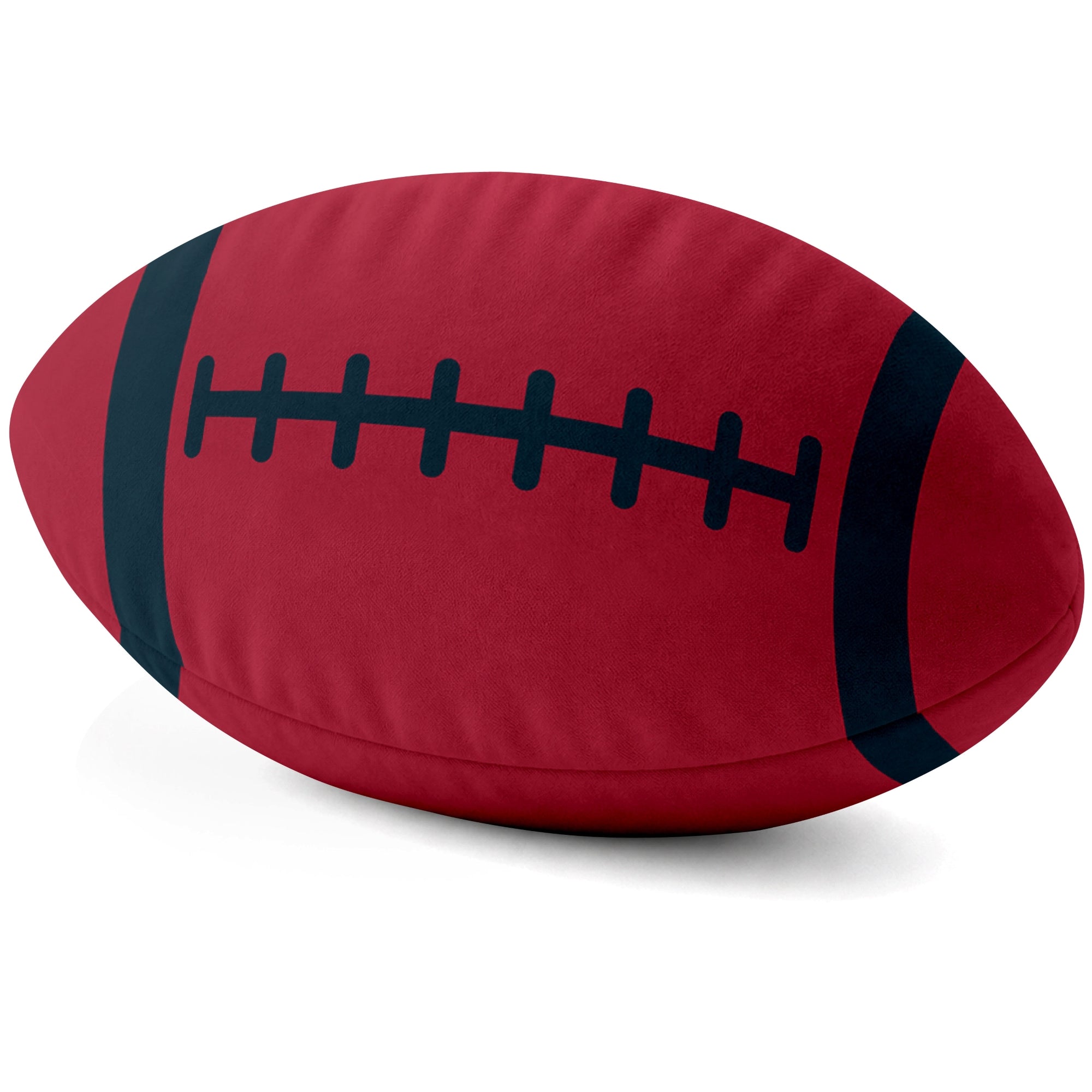 Houston Red football shaped pillow lace detail side view