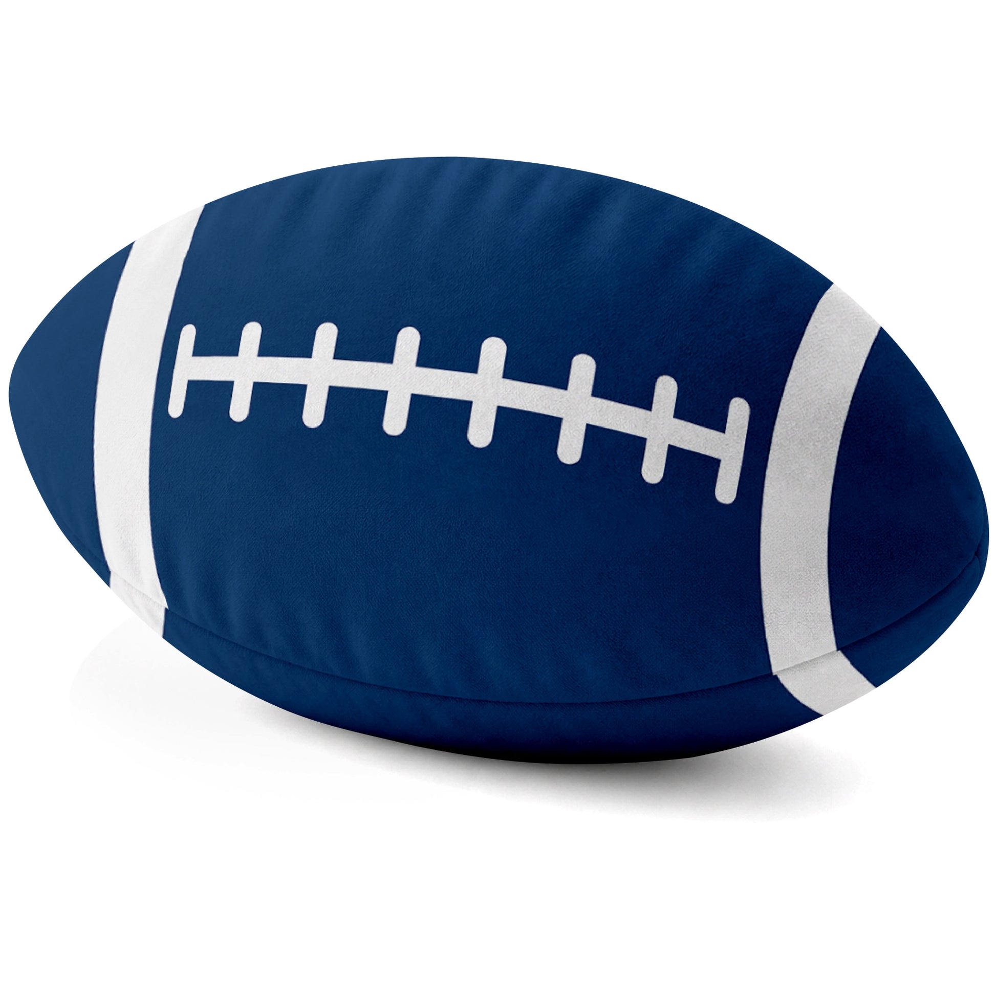 Indianapolis Royal football shaped pillow lace detail side view