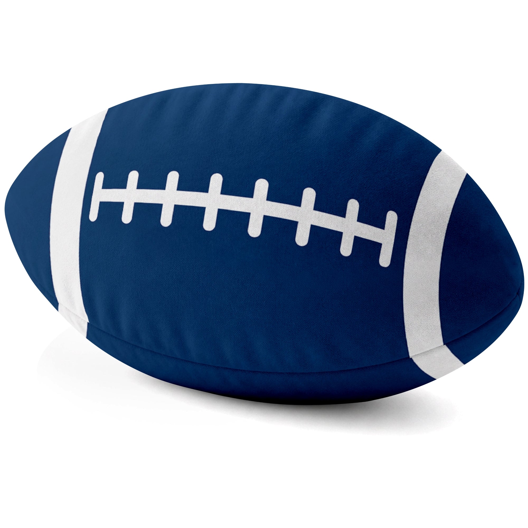 Indianapolis Royal football shaped pillow lace detail side view