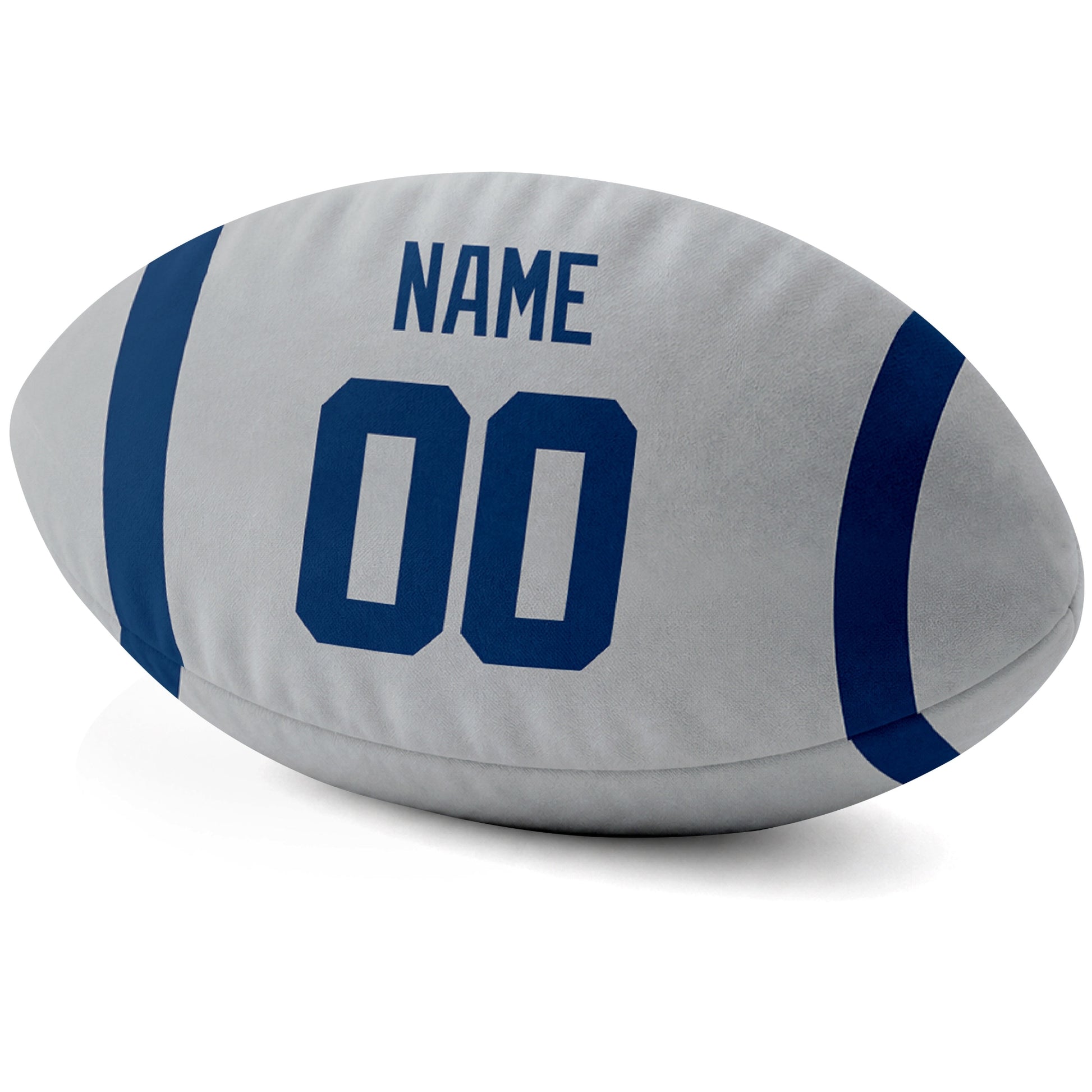 Indianapolis Gray personalized football pillow custom name and jersey number side view