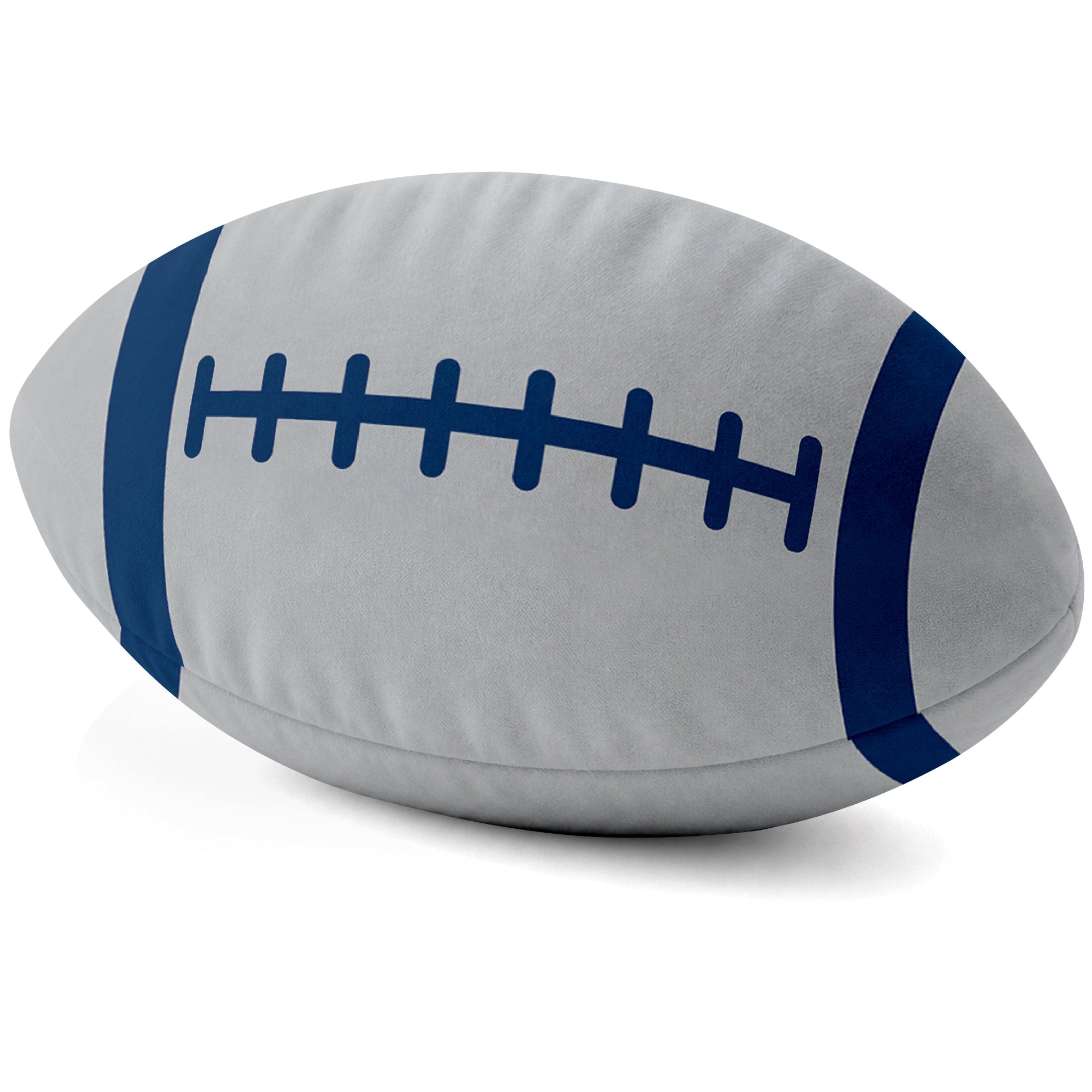Indianapolis Gray football shaped pillow lace detail side view