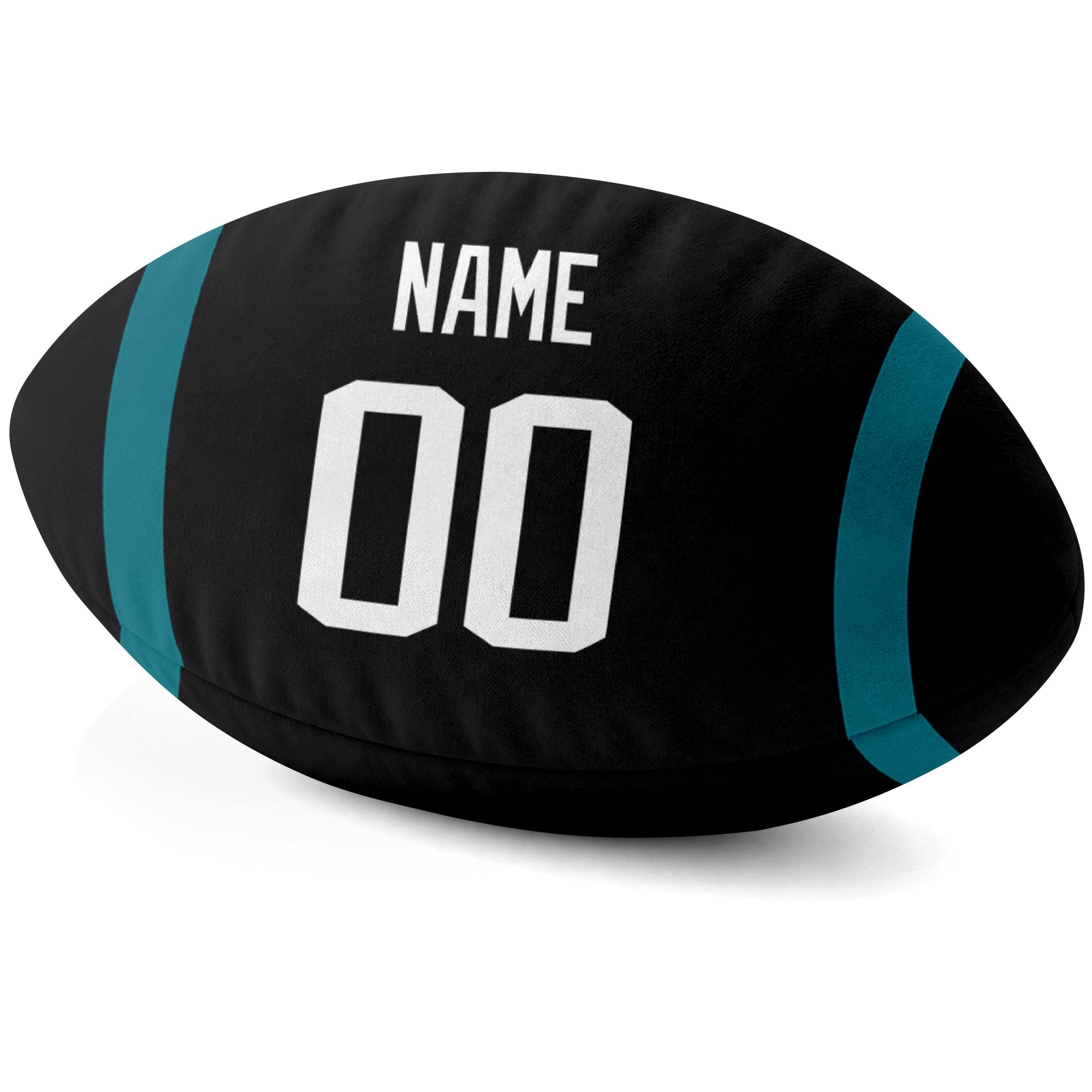 Jacksonville Black personalized football pillow custom name and jersey number side view