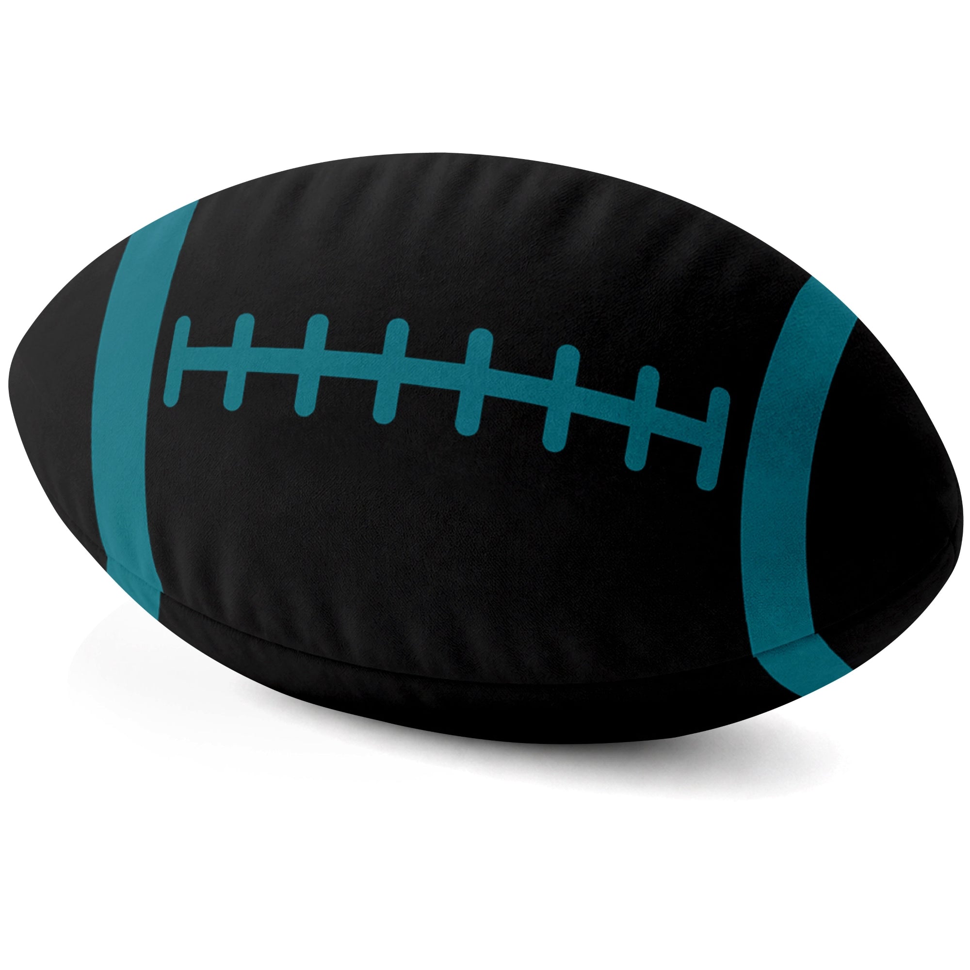 Jacksonville Black football shaped pillow lace detail side view