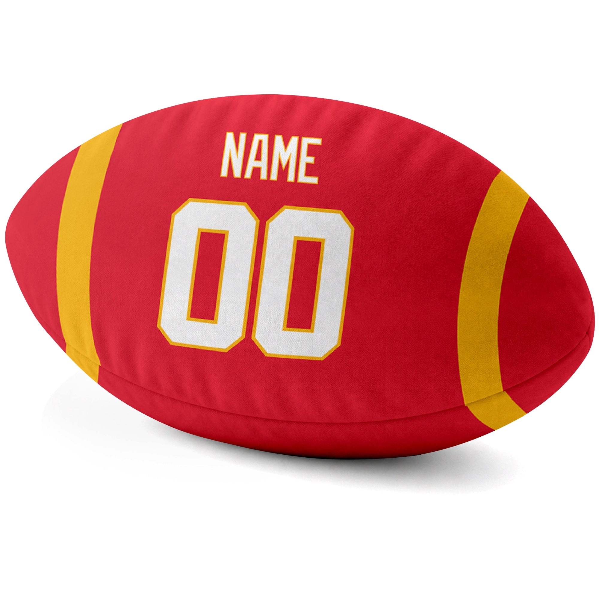 Kansas City Red personalized football pillow custom name and jersey number side view