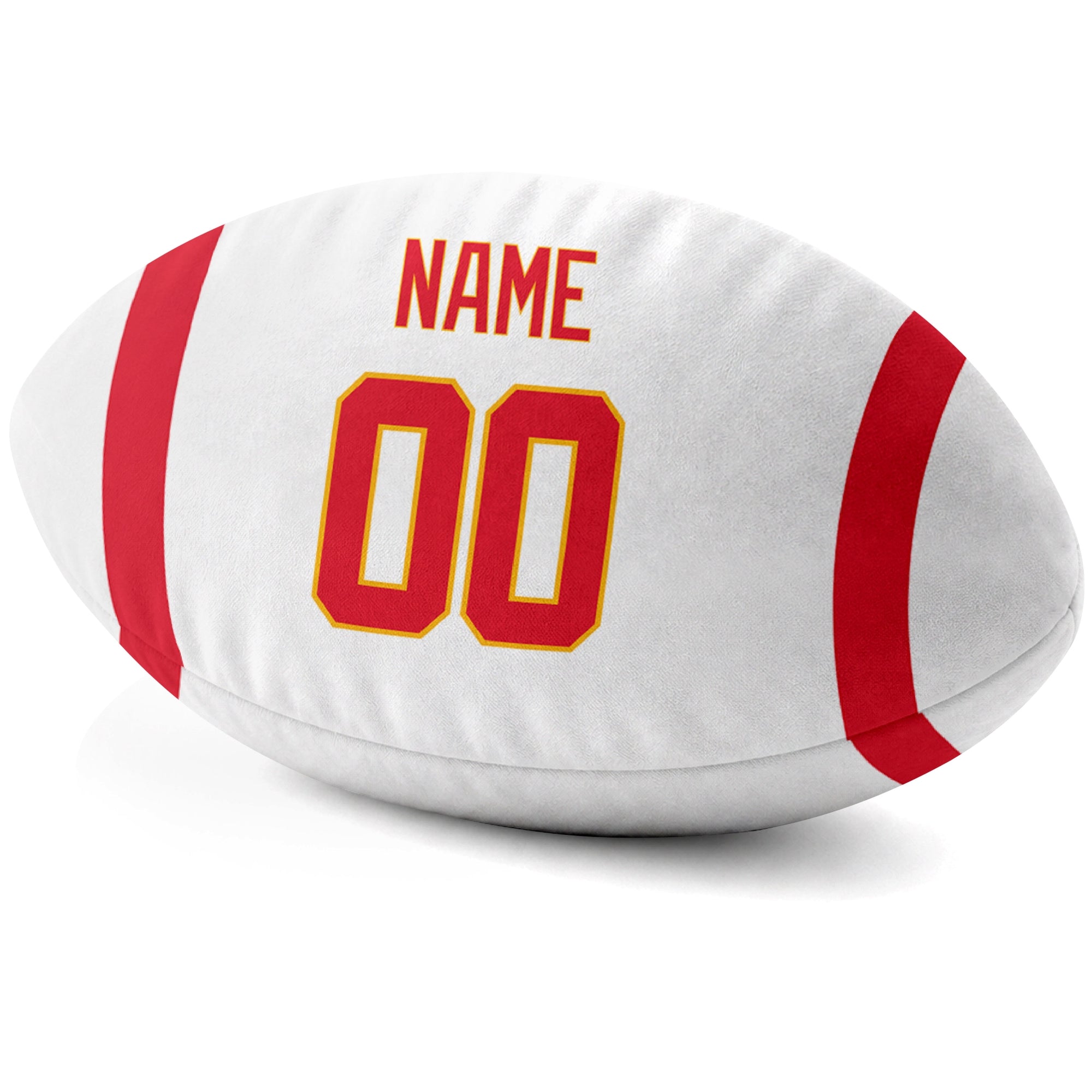 Kansas City White personalized football pillow custom name and jersey number side view