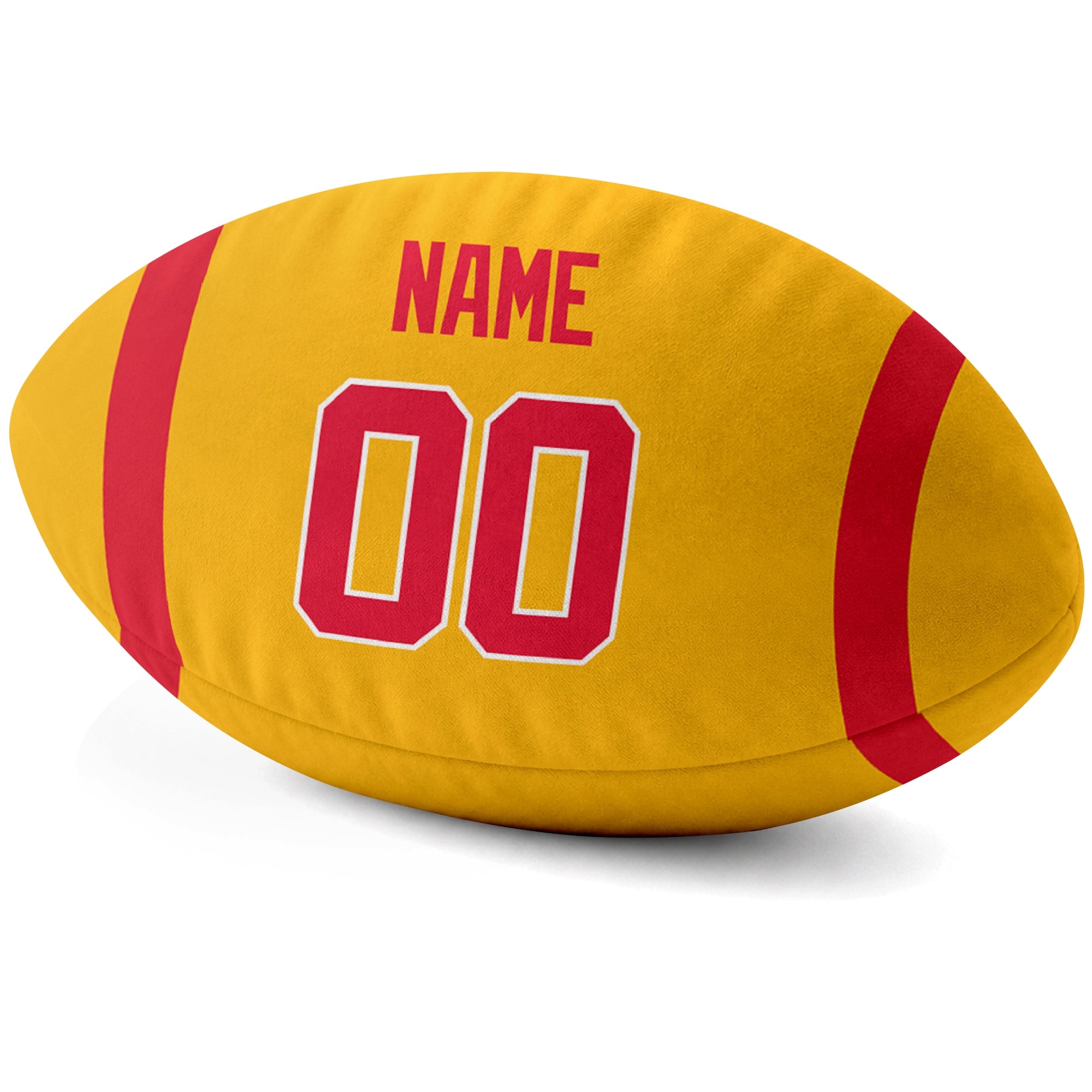 Kansas City Gold personalized football pillow custom name and jersey number side view
