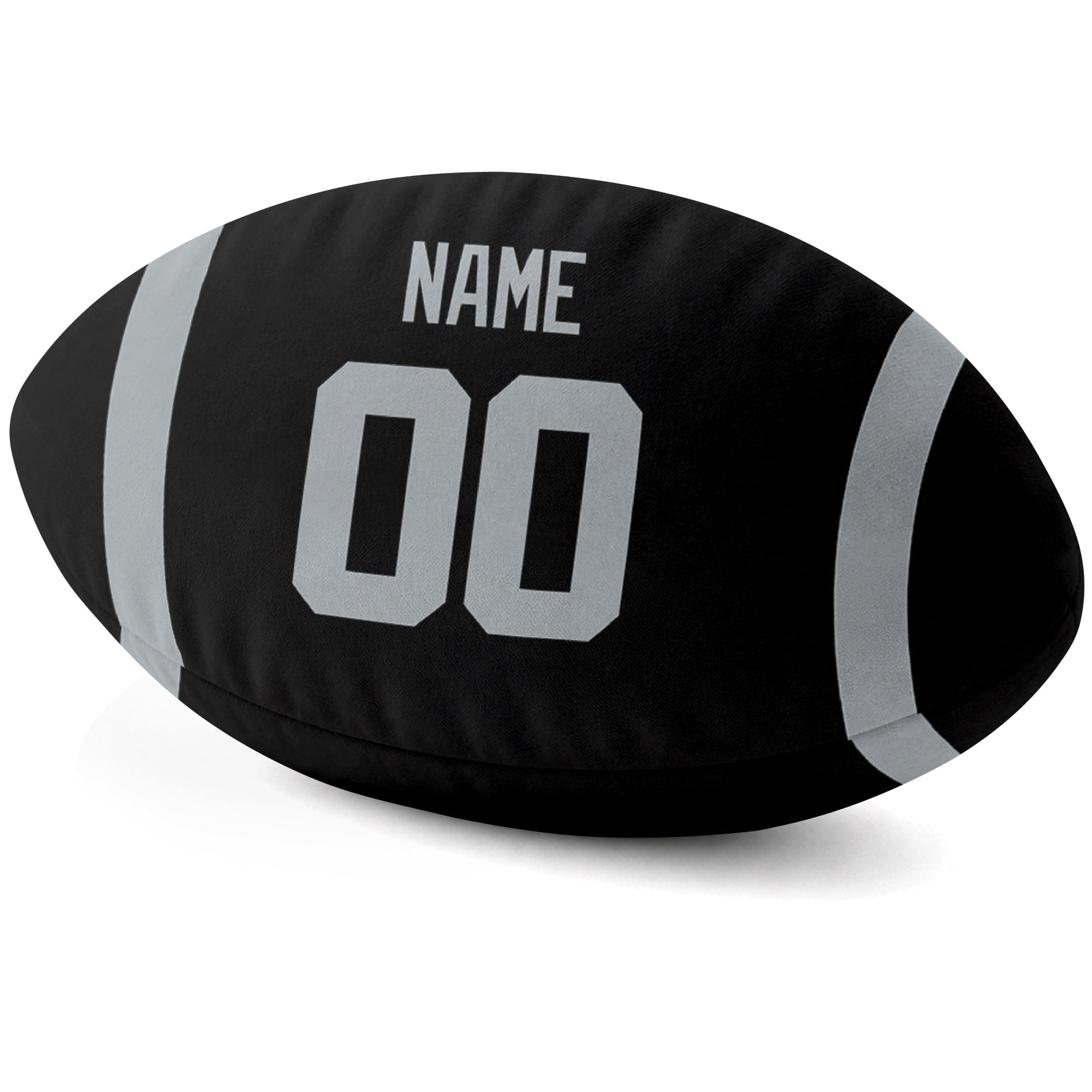 Las Vegas Black personalized football pillow custom name and jersey number side view