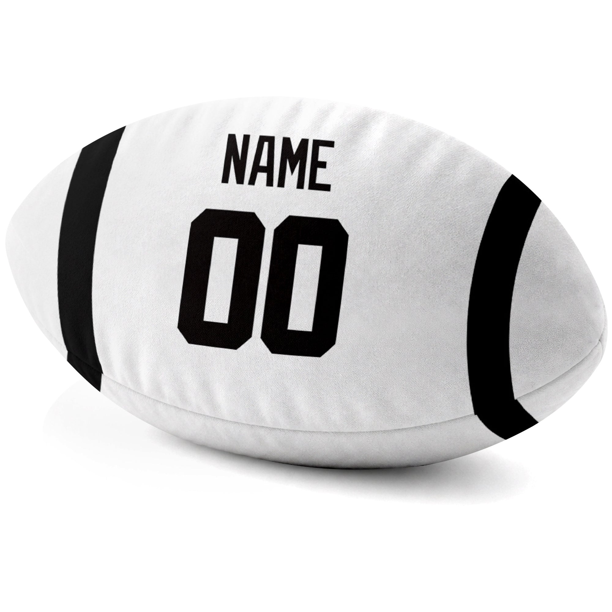 Las Vegas White personalized football pillow custom name and jersey number side view