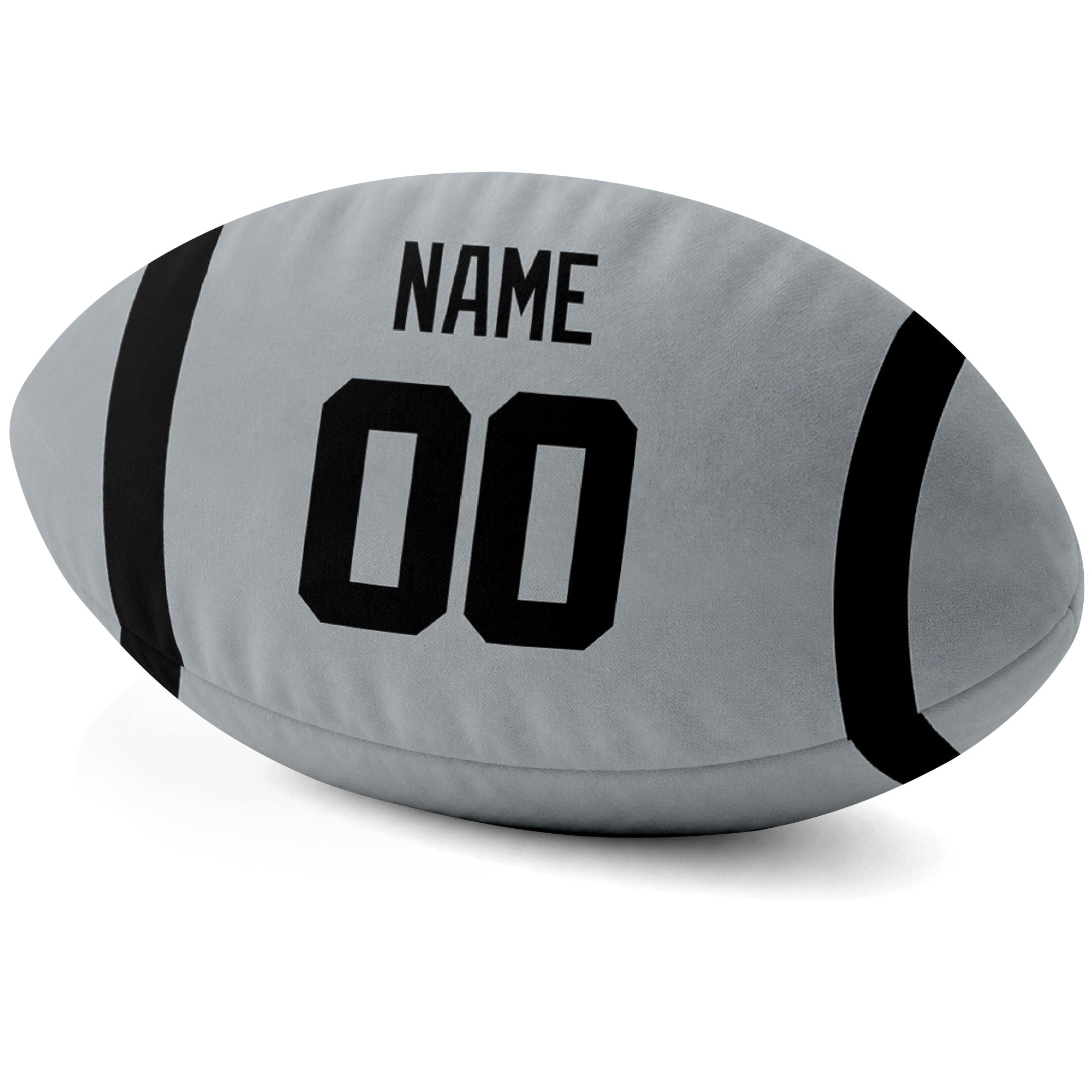 Las Vegas Gray personalized football pillow custom name and jersey number side view