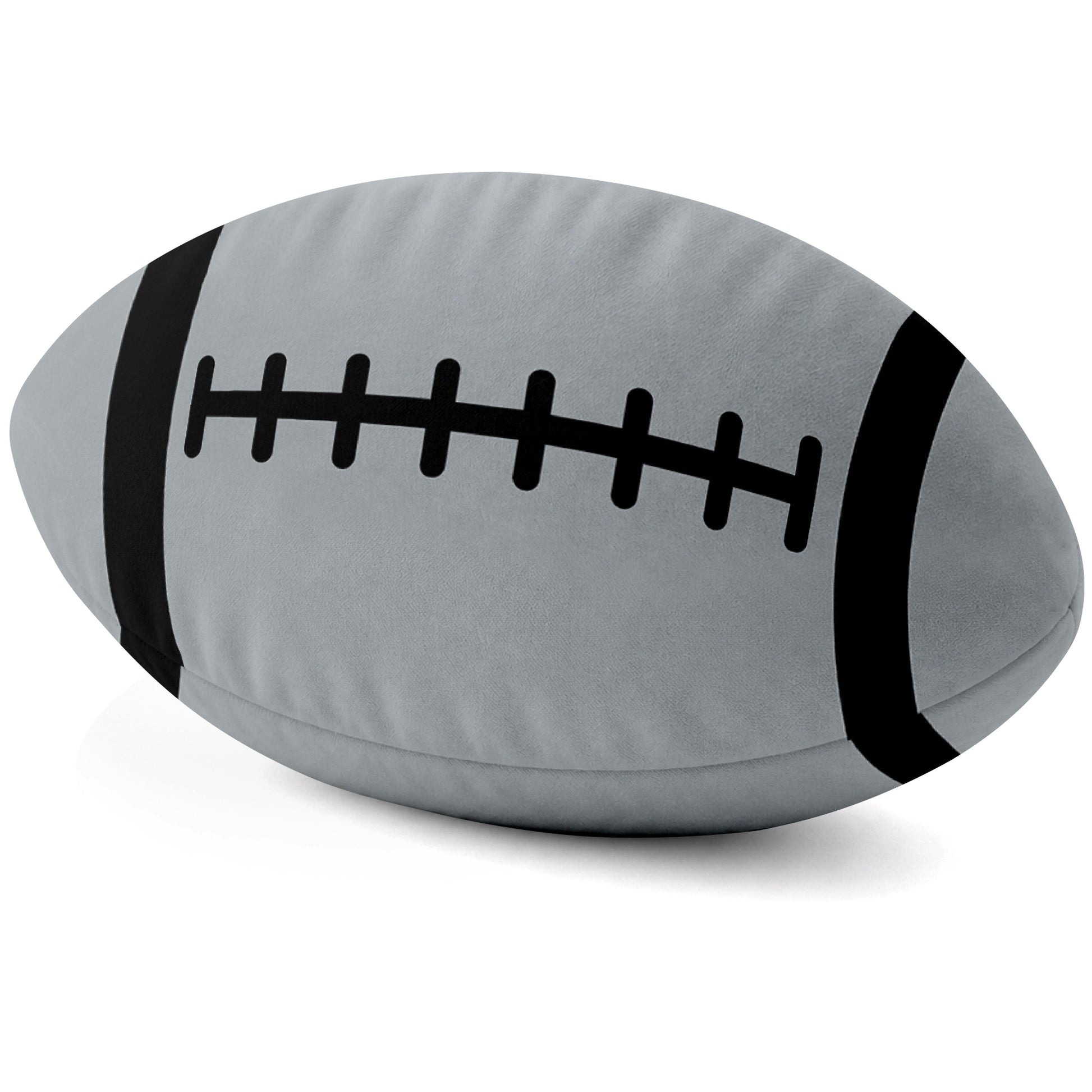 Las Vegas Gray football shaped pillow lace detail side view