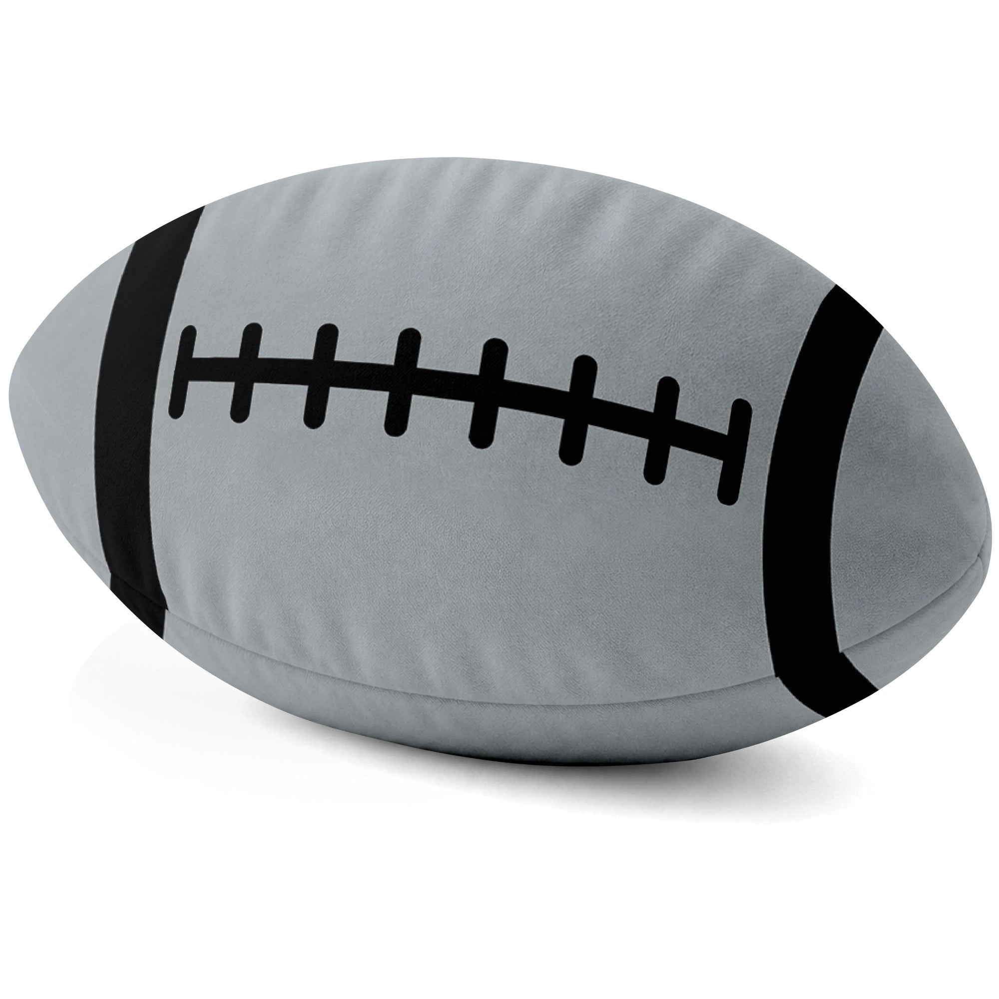 Las Vegas Gray football shaped pillow lace detail side view