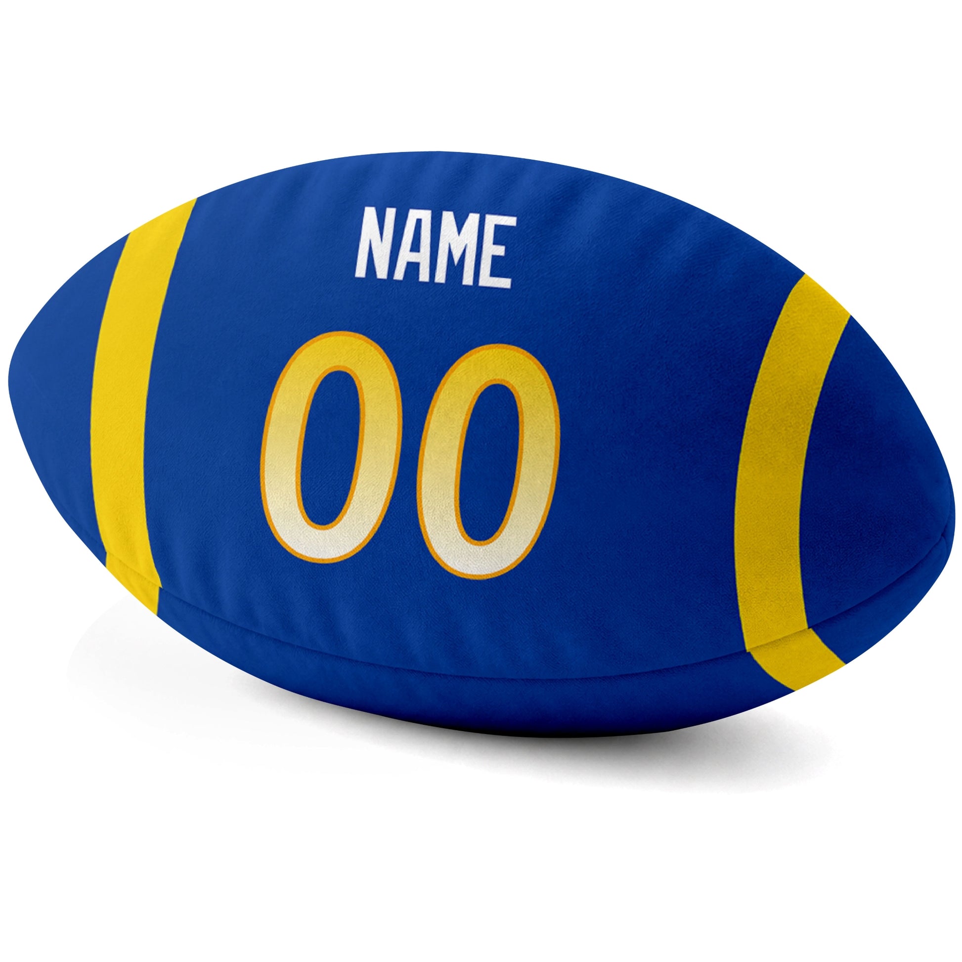 Los Angeles Royal Royal personalized football pillow custom name and jersey number side view