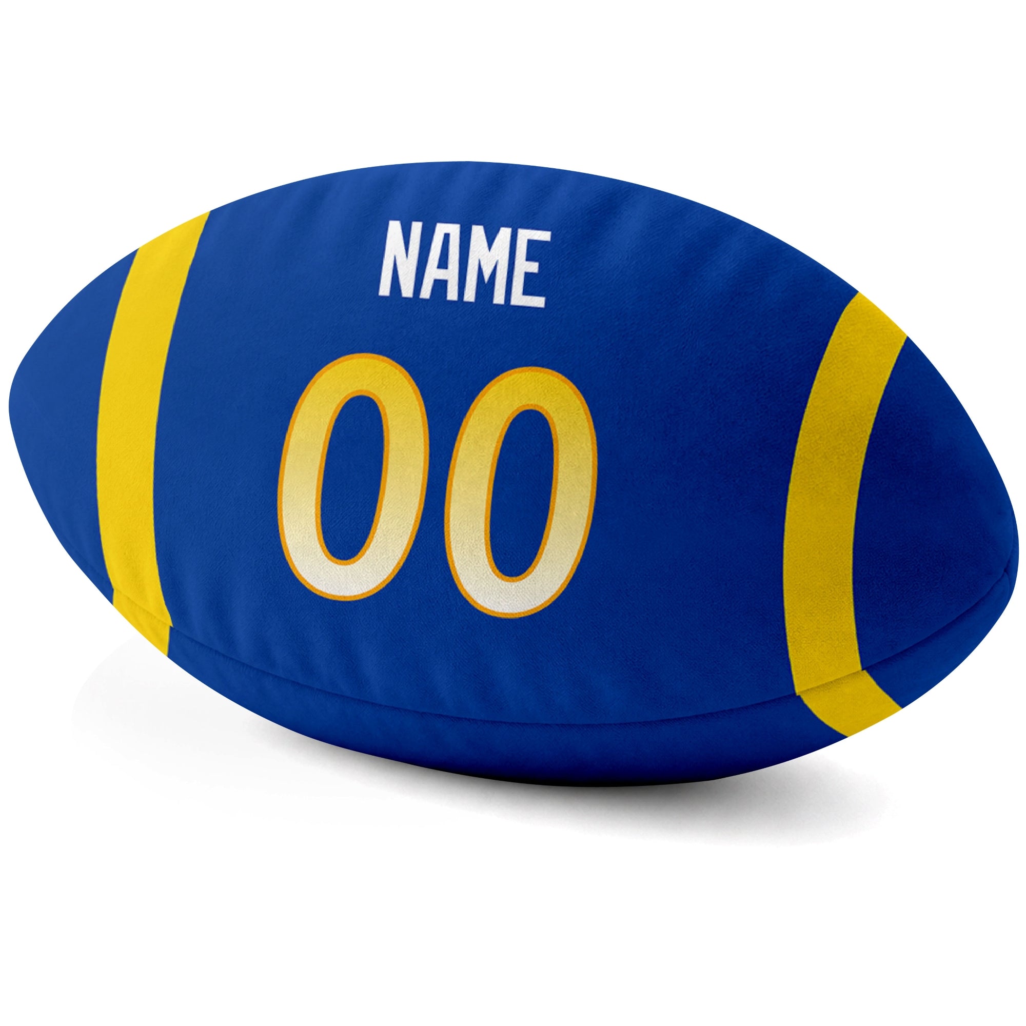 Los Angeles Royal Royal personalized football pillow custom name and jersey number side view