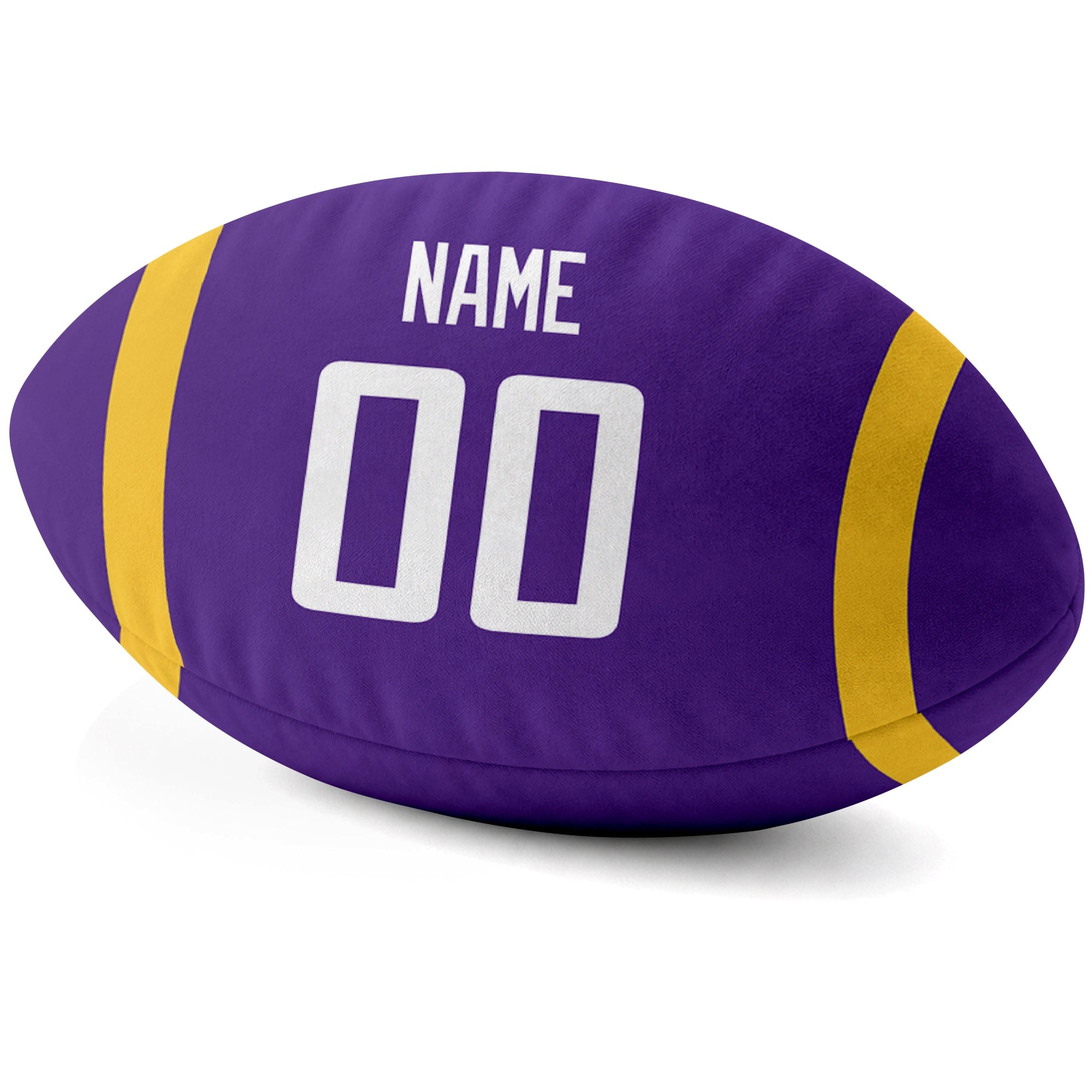 Minnesota Purple personalized football pillow custom name and jersey number side view