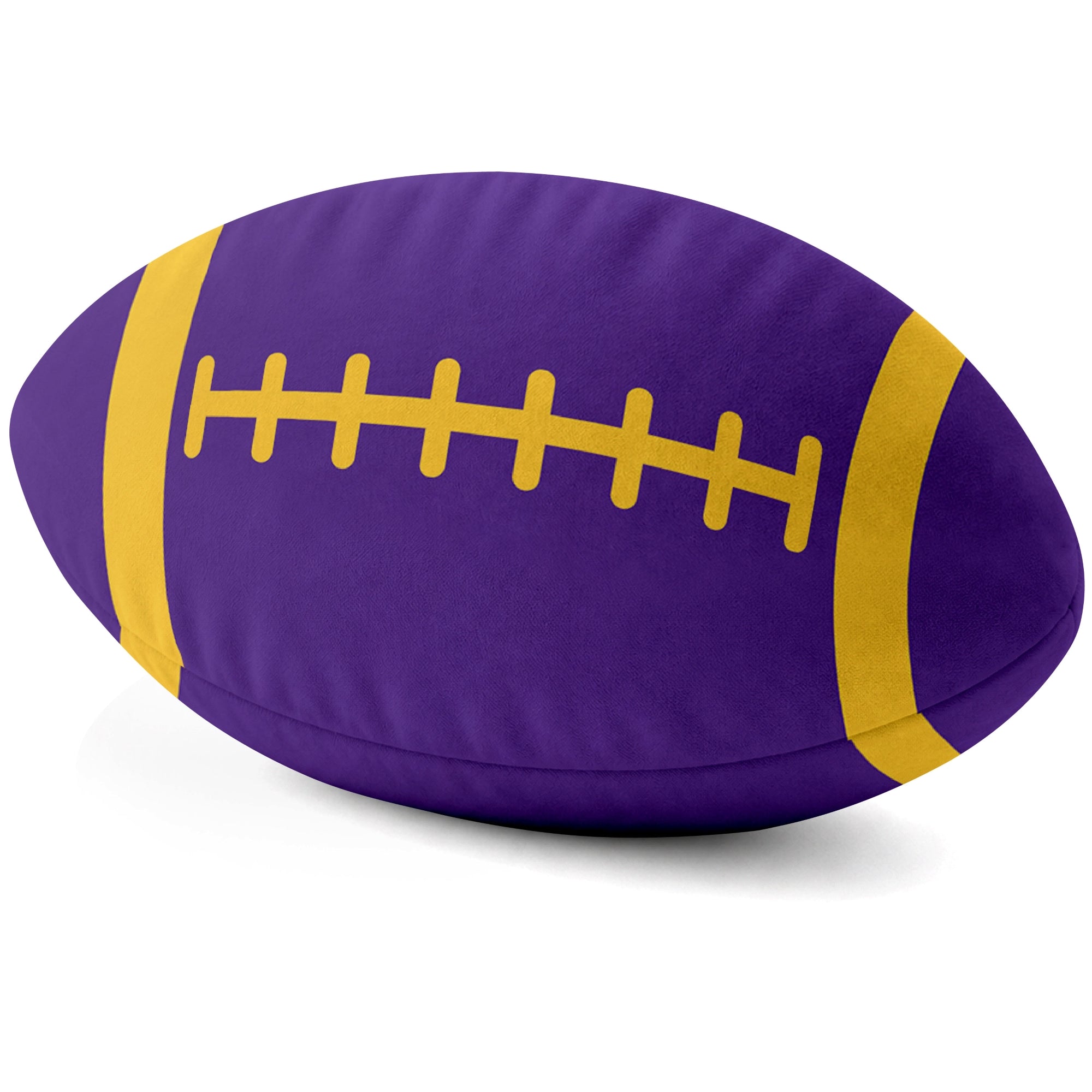 Minnesota Purple football shaped pillow lace detail side view