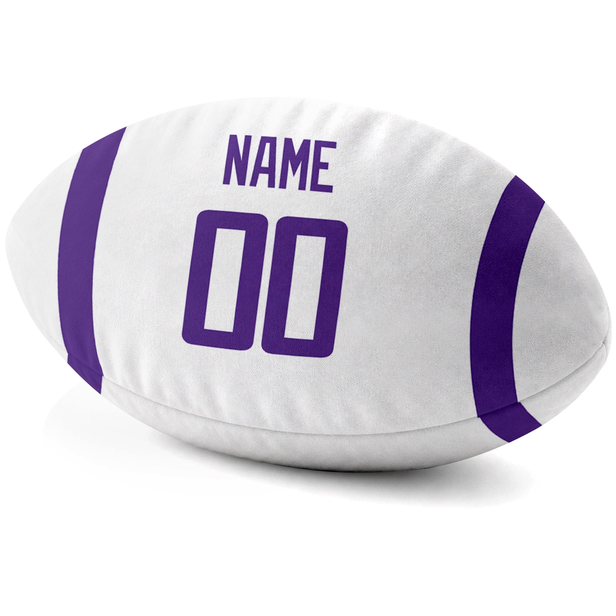 Minnesota White personalized football pillow custom name and jersey number side view