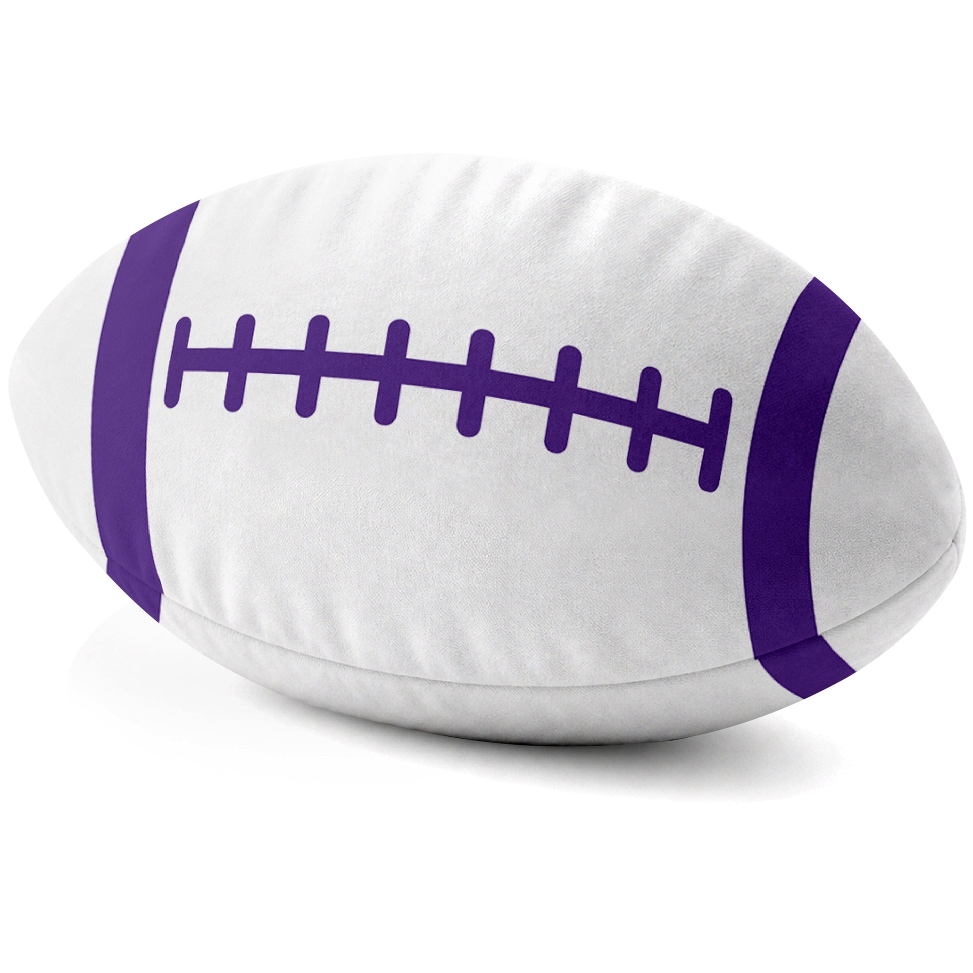 Minnesota White football shaped pillow lace detail side view
