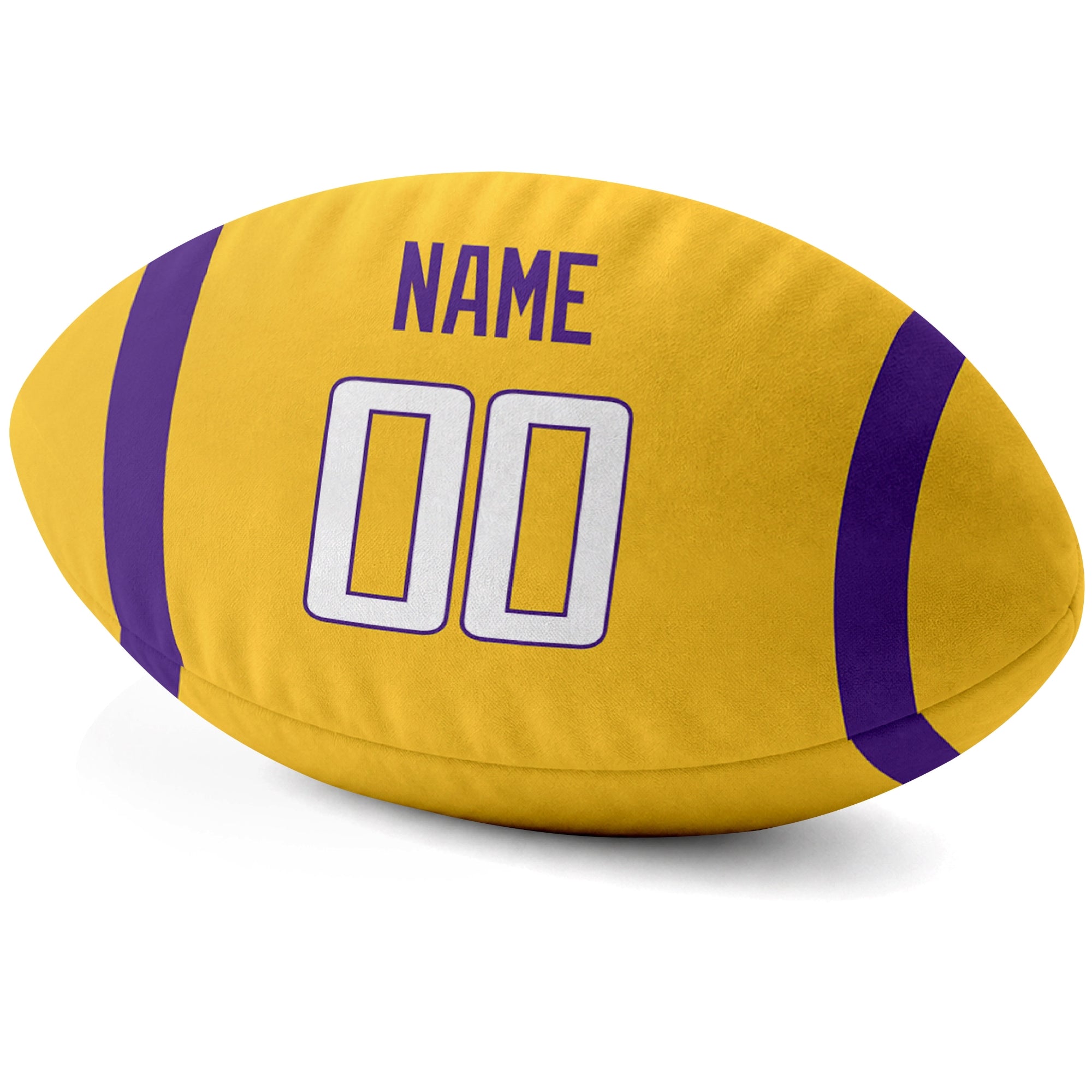 Minnesota Gold personalized football pillow custom name and jersey number side view