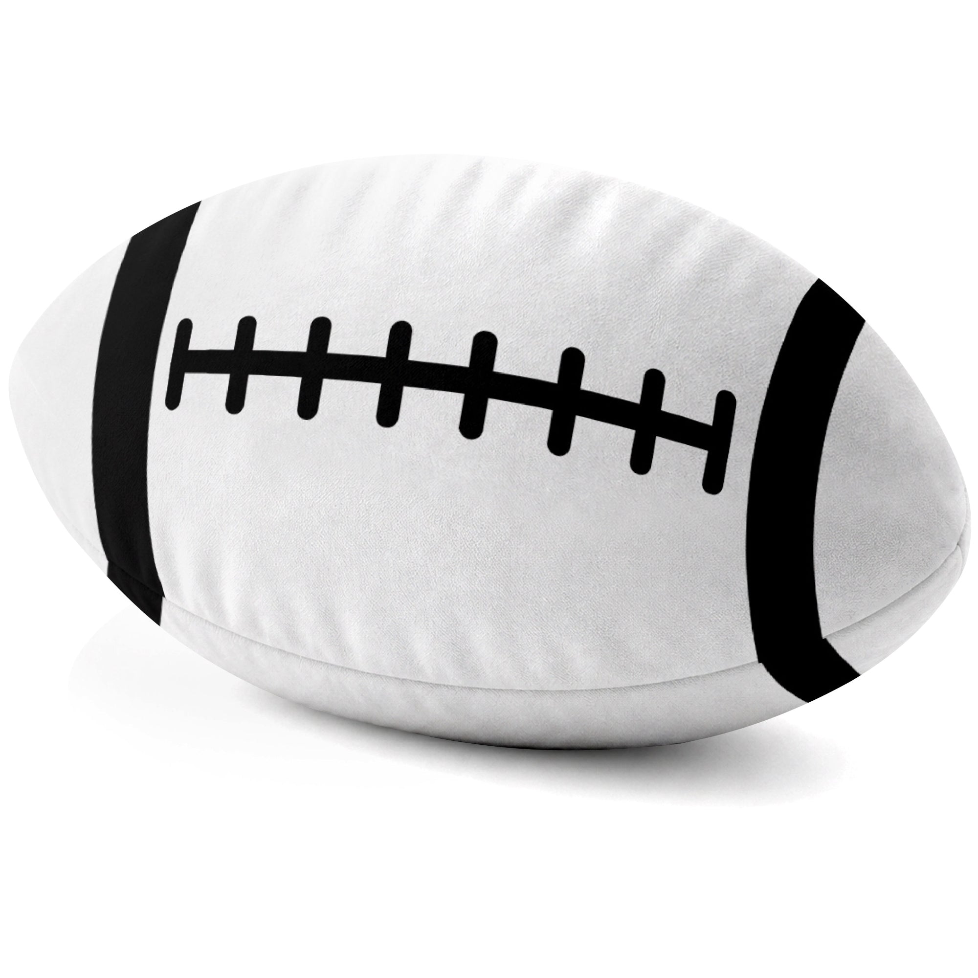 New Orleans White football shaped pillow lace detail side view