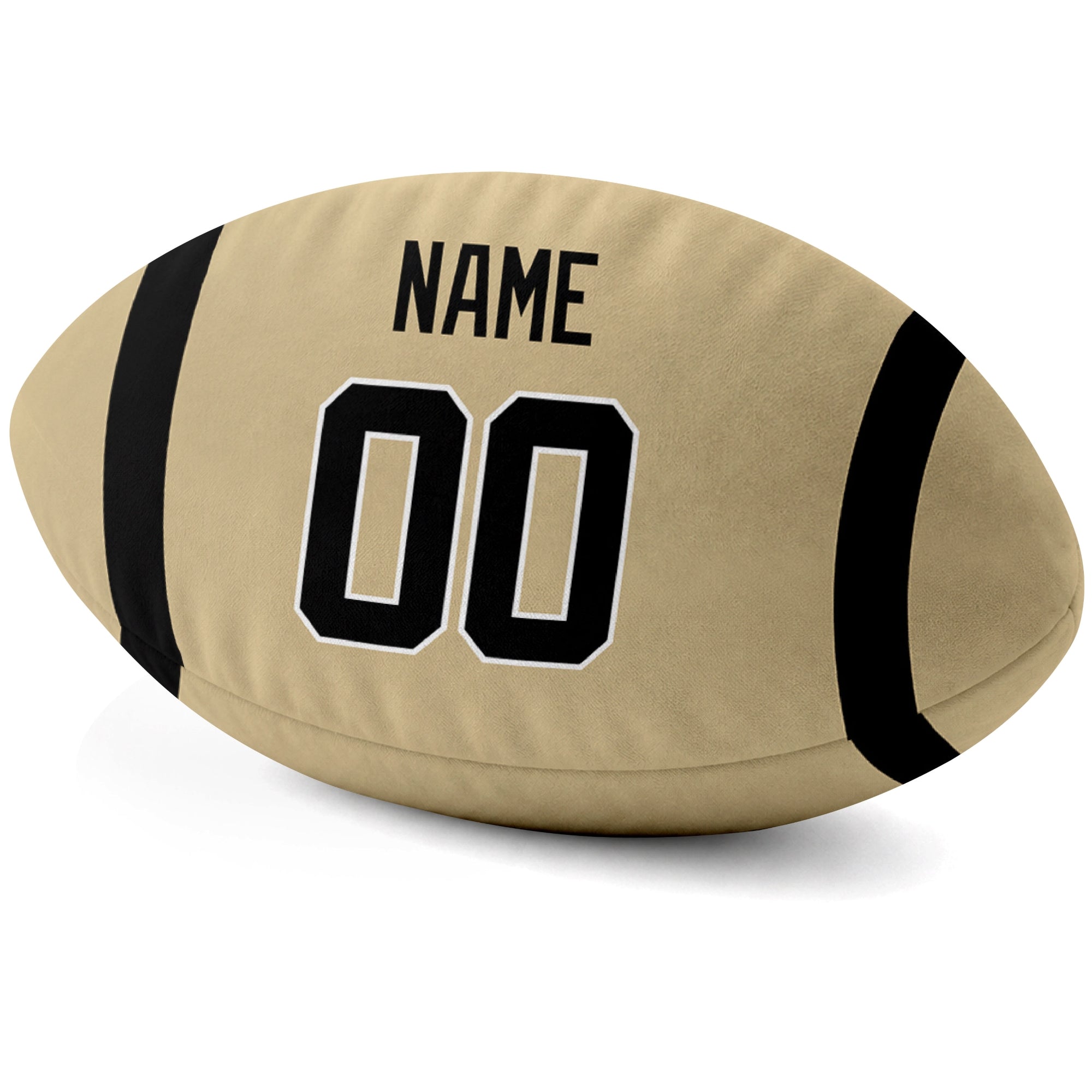 New Orleans Gold personalized football pillow custom name and jersey number side view