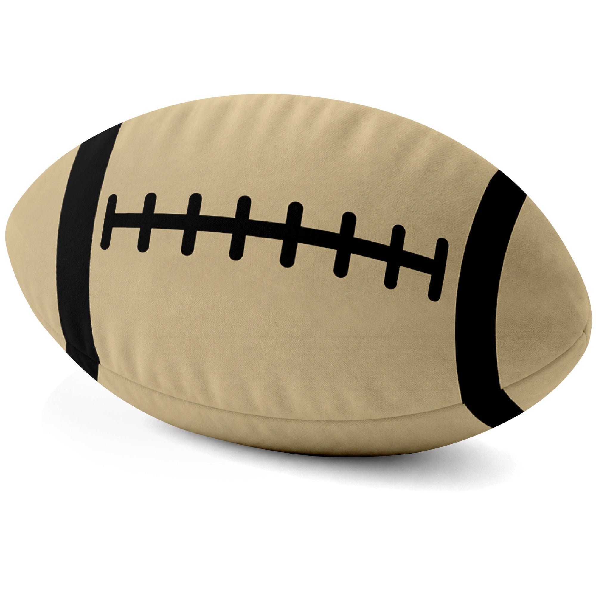 New Orleans Gold football shaped pillow lace detail side view