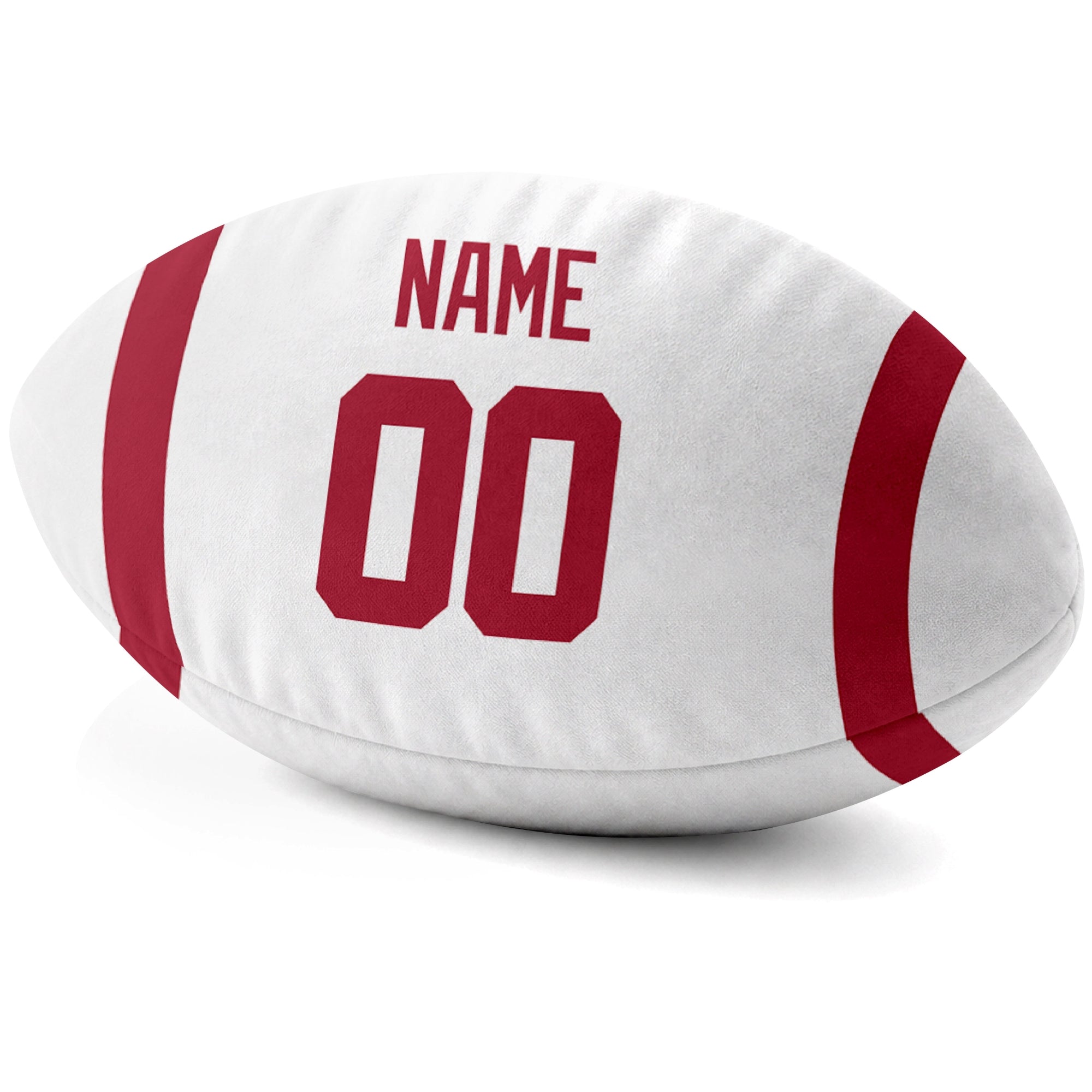 New York Blue White personalized football pillow custom name and jersey number side view