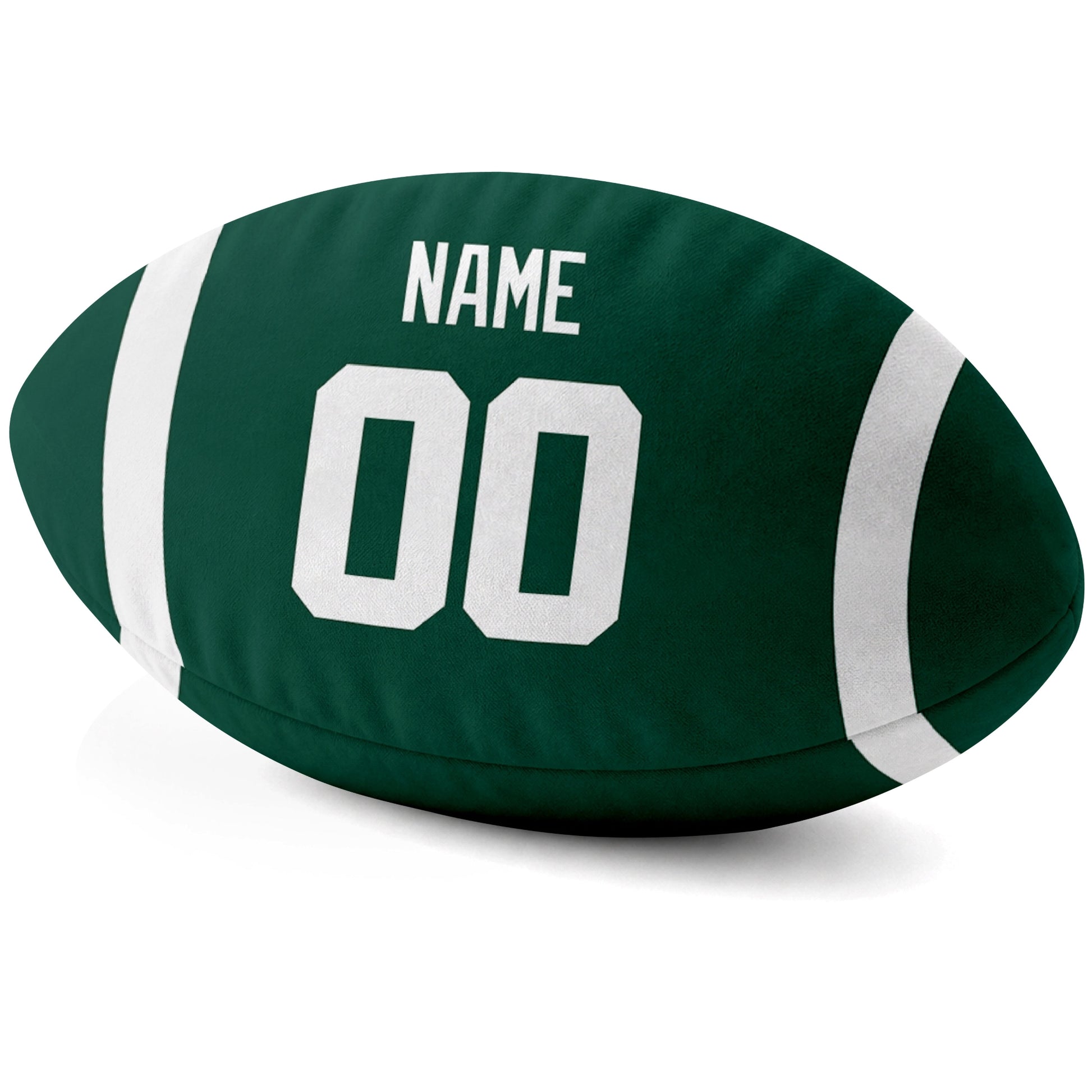 New York Green Green personalized football pillow custom name and jersey number side view