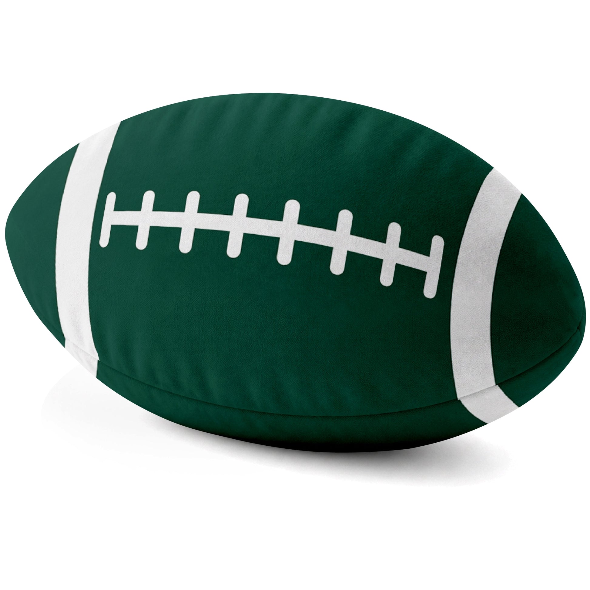 New York Green Green football shaped pillow lace detail side view