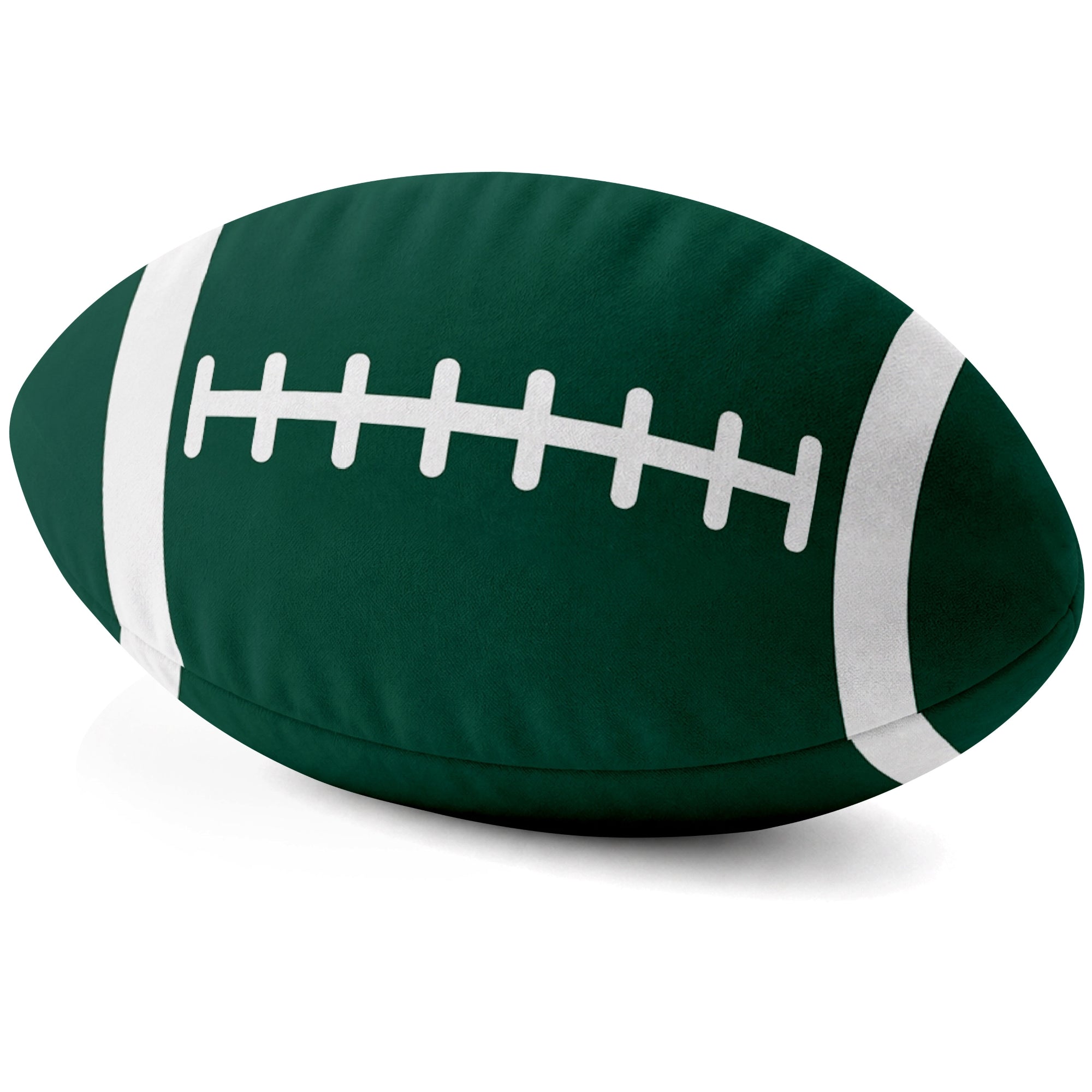 New York Green Green football shaped pillow lace detail side view