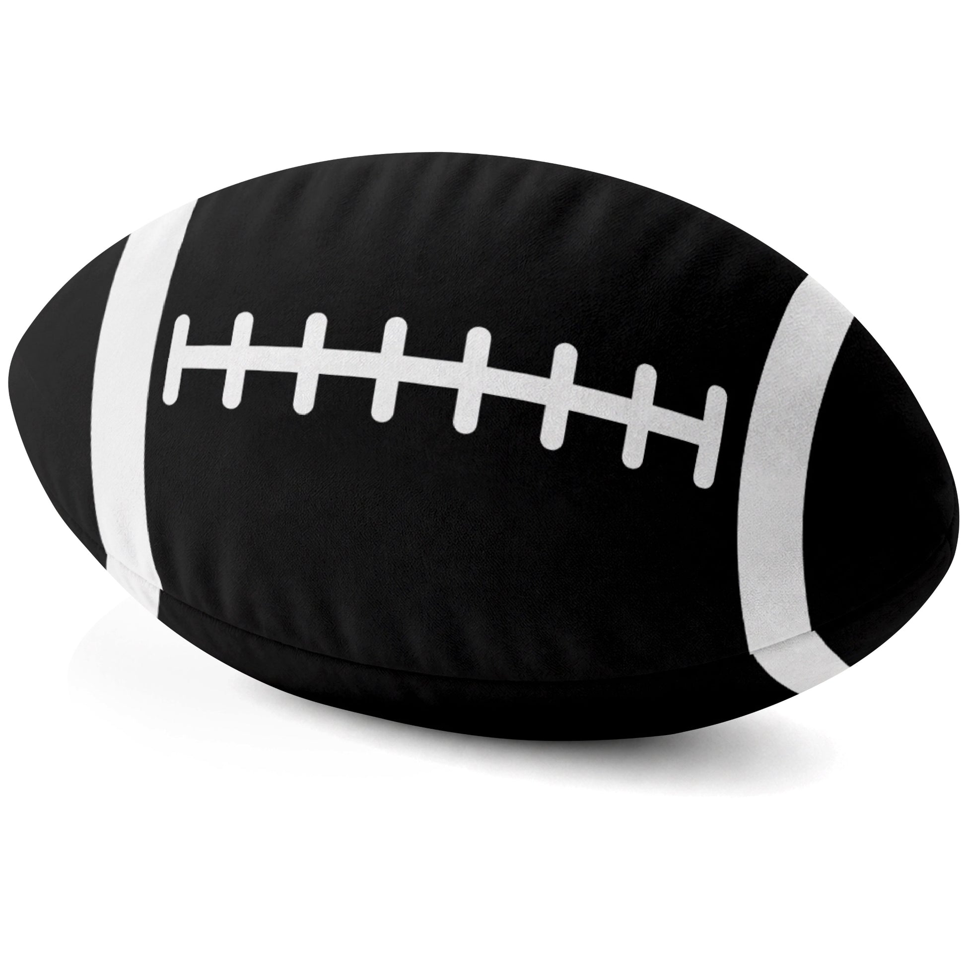 New York Green Black football shaped pillow lace detail side view