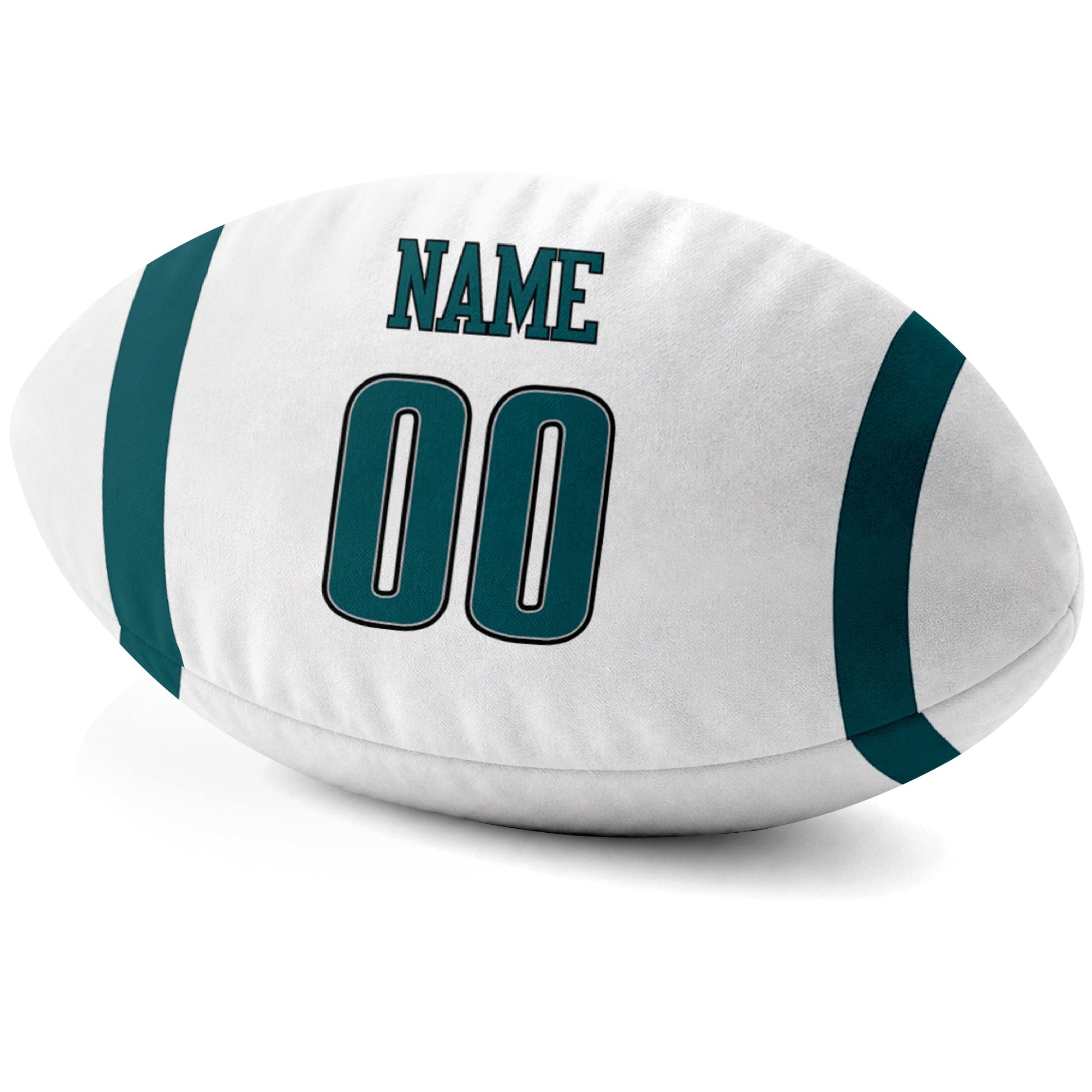 Philadelphia White personalized football pillow custom name and jersey number side view