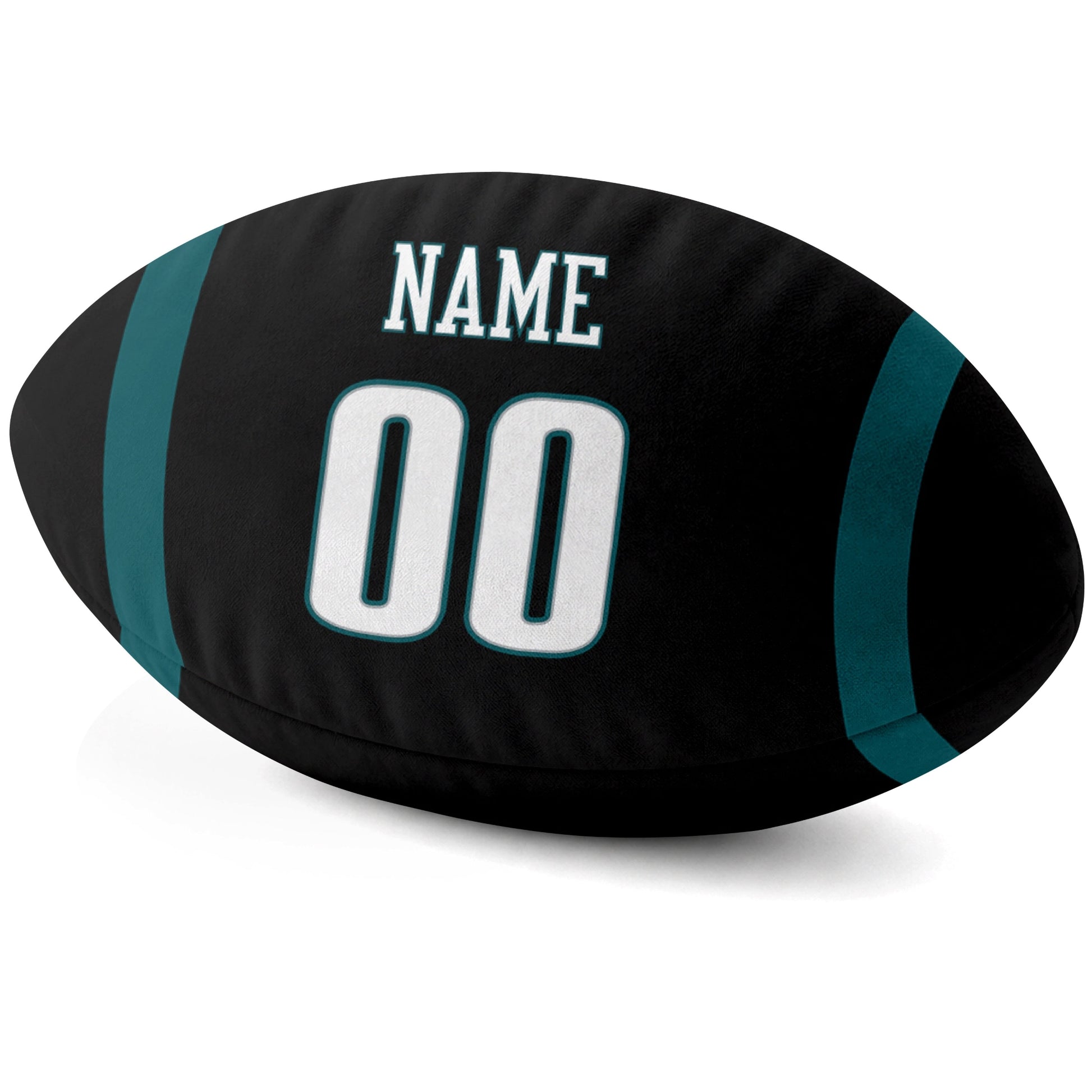 Philadelphia Black personalized football pillow custom name and jersey number side view