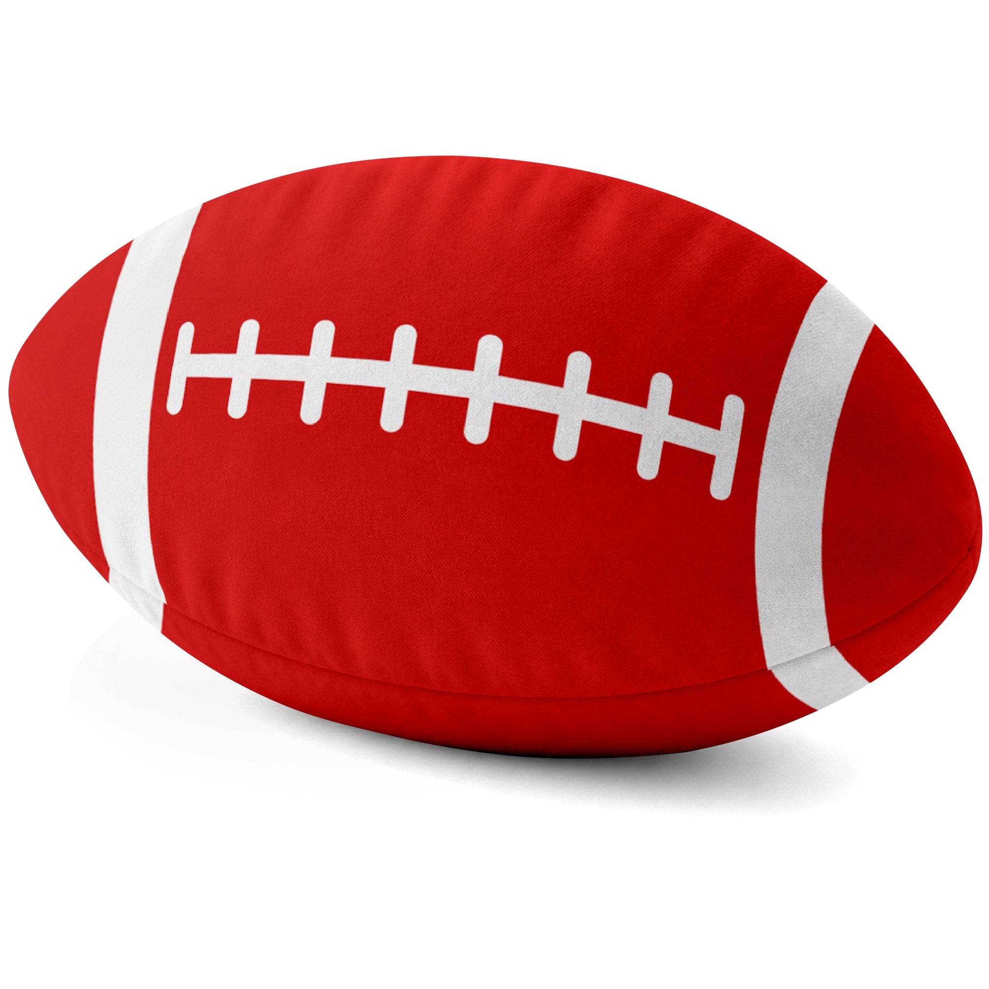 Tampa Bay Red football shaped pillow lace detail side view