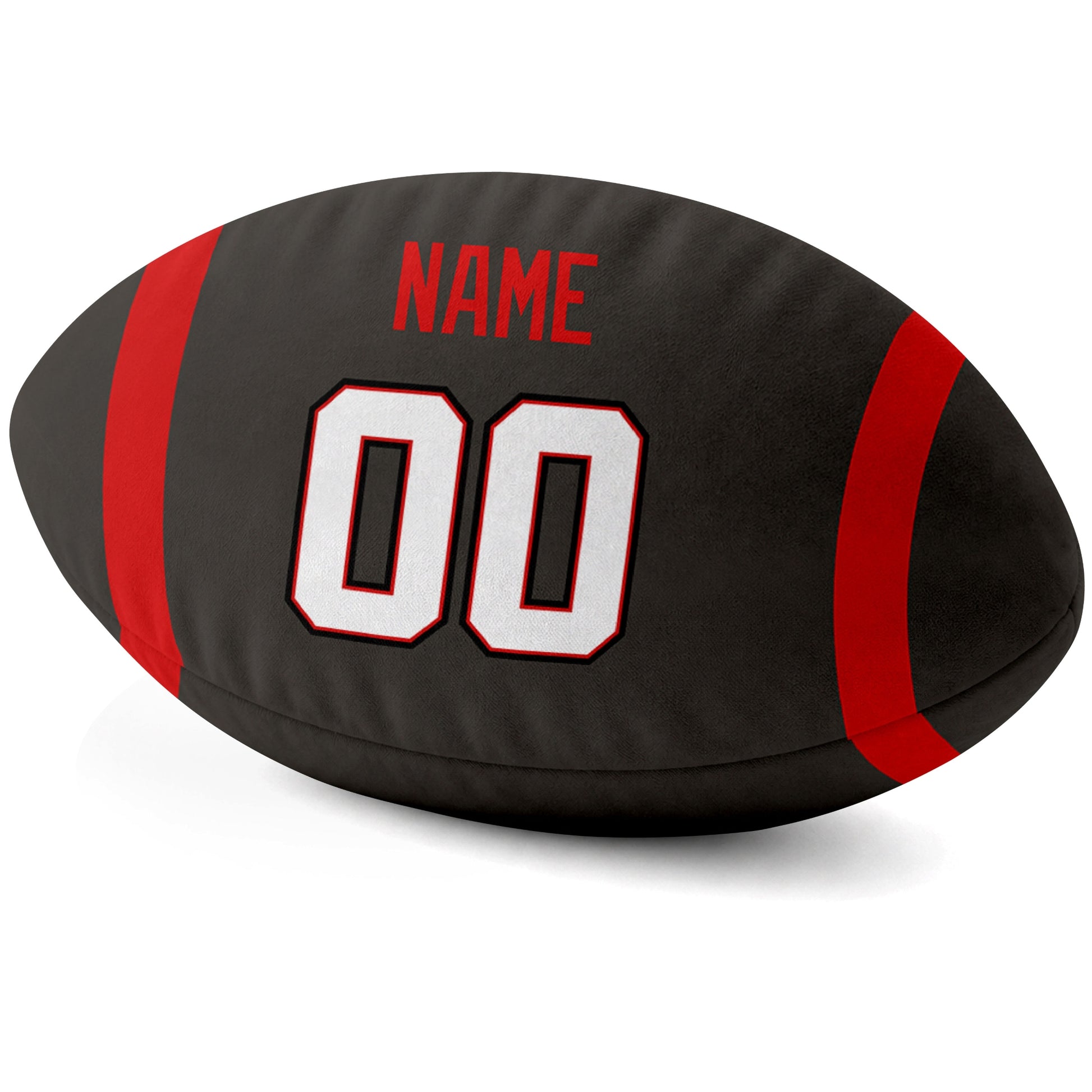 Tampa Bay Black personalized football pillow custom name and jersey number side view