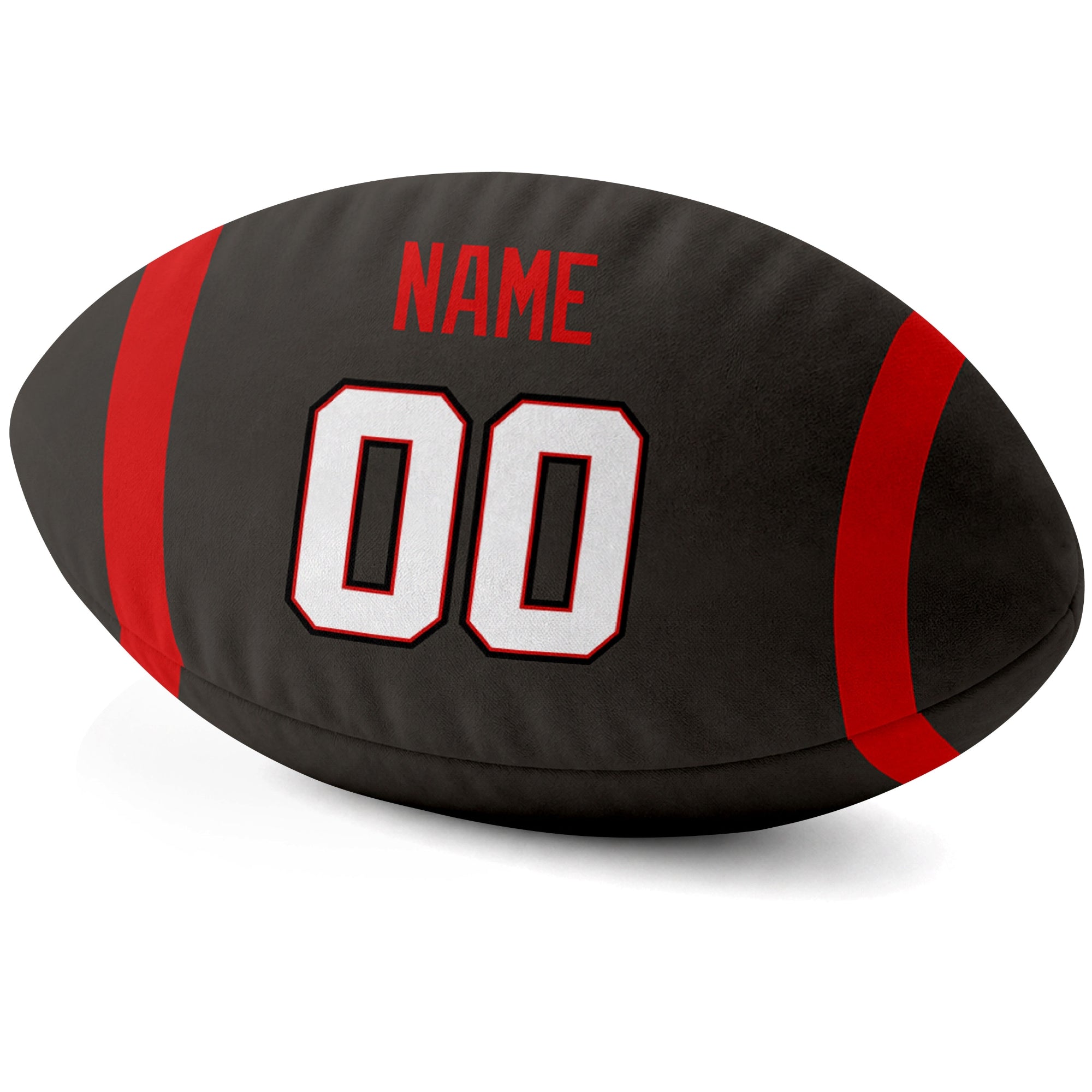 Tampa Bay Black personalized football pillow custom name and jersey number side view
