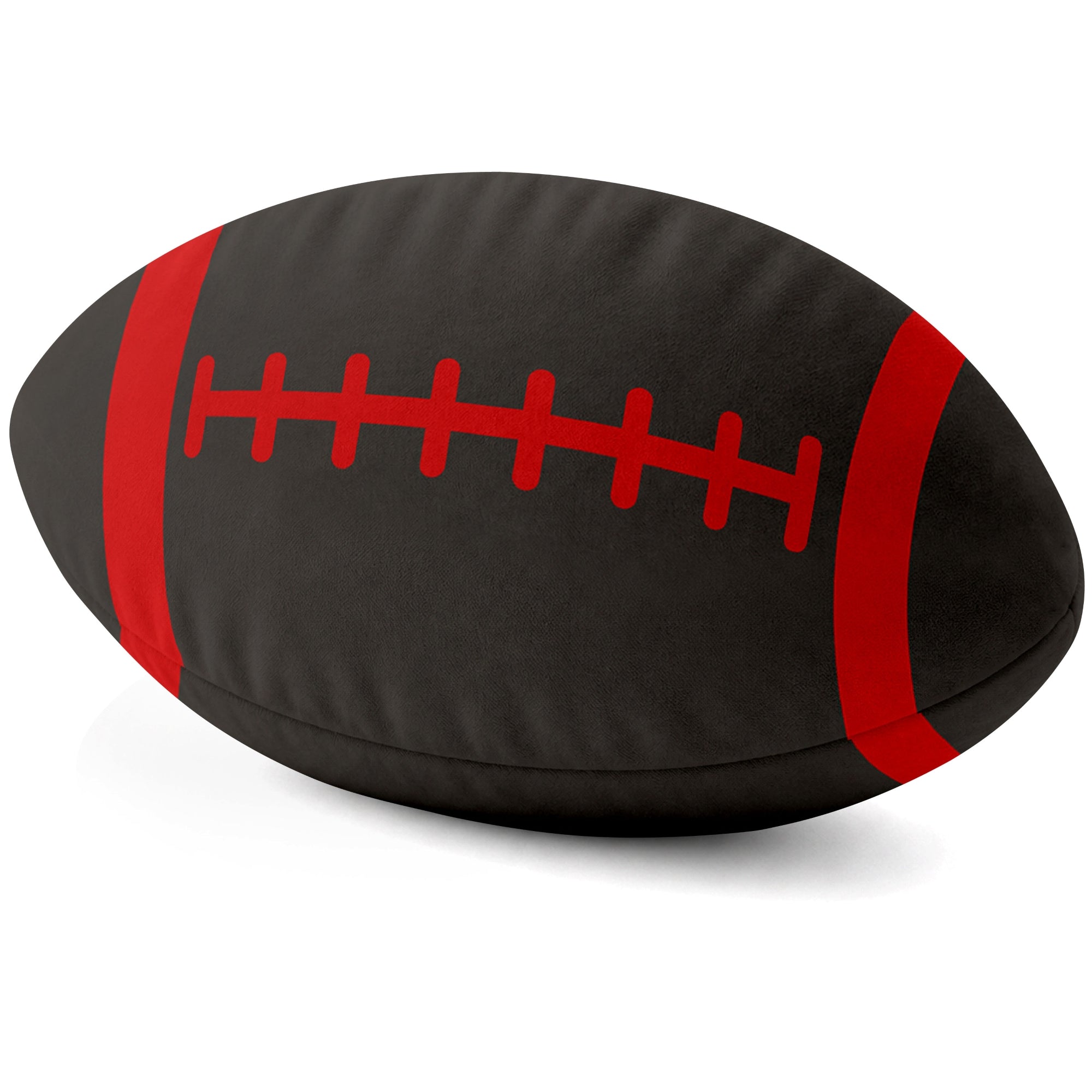 Tampa Bay Black football shaped pillow lace detail side view