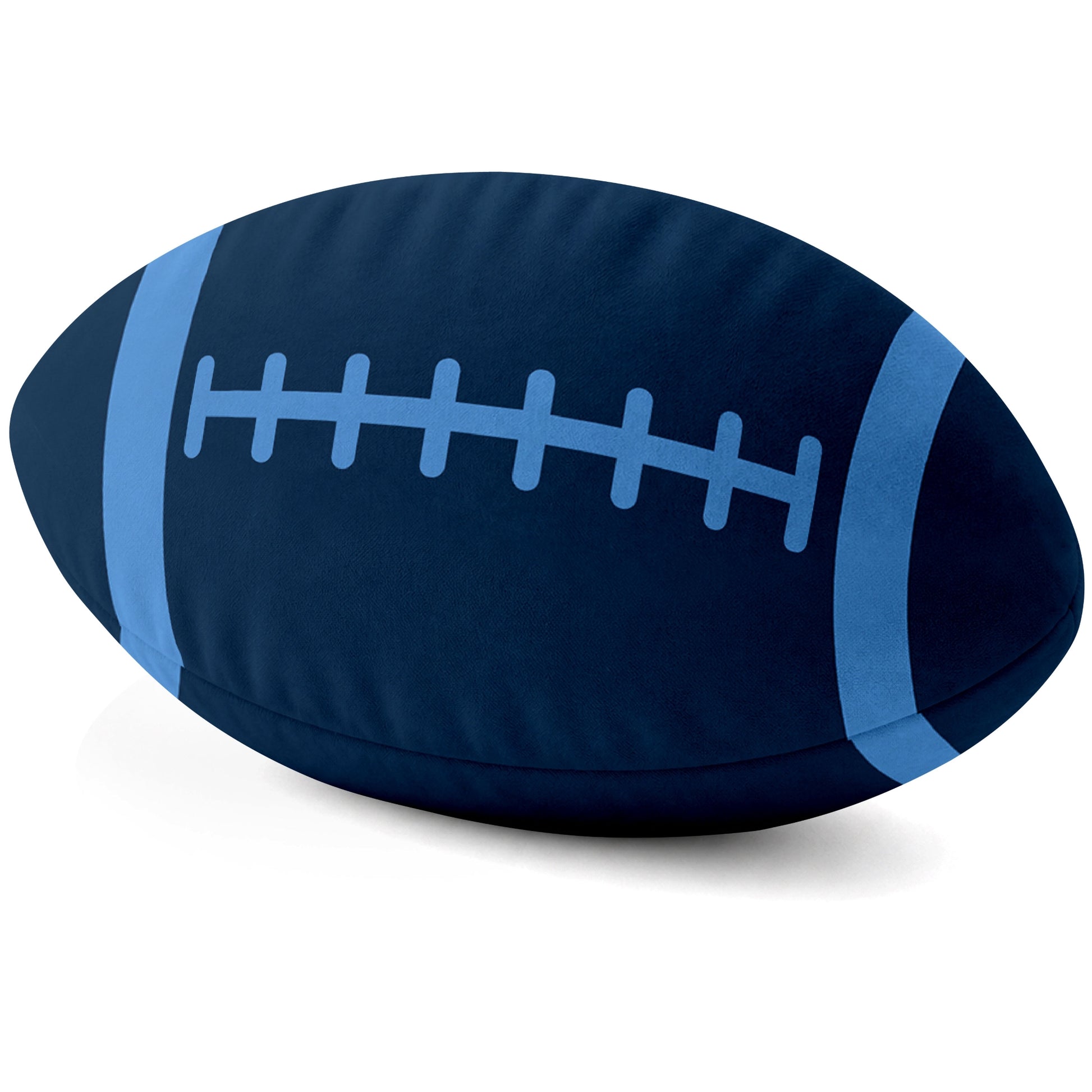 Tennessee Navy football shaped pillow lace detail side view