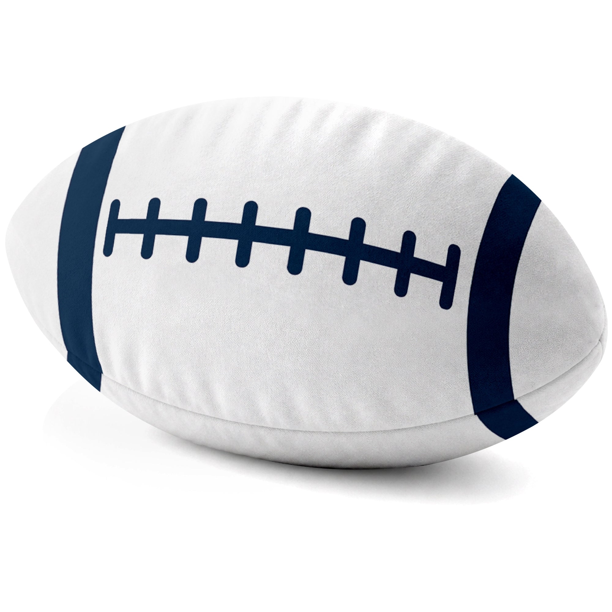 Tennessee White football shaped pillow lace detail side view