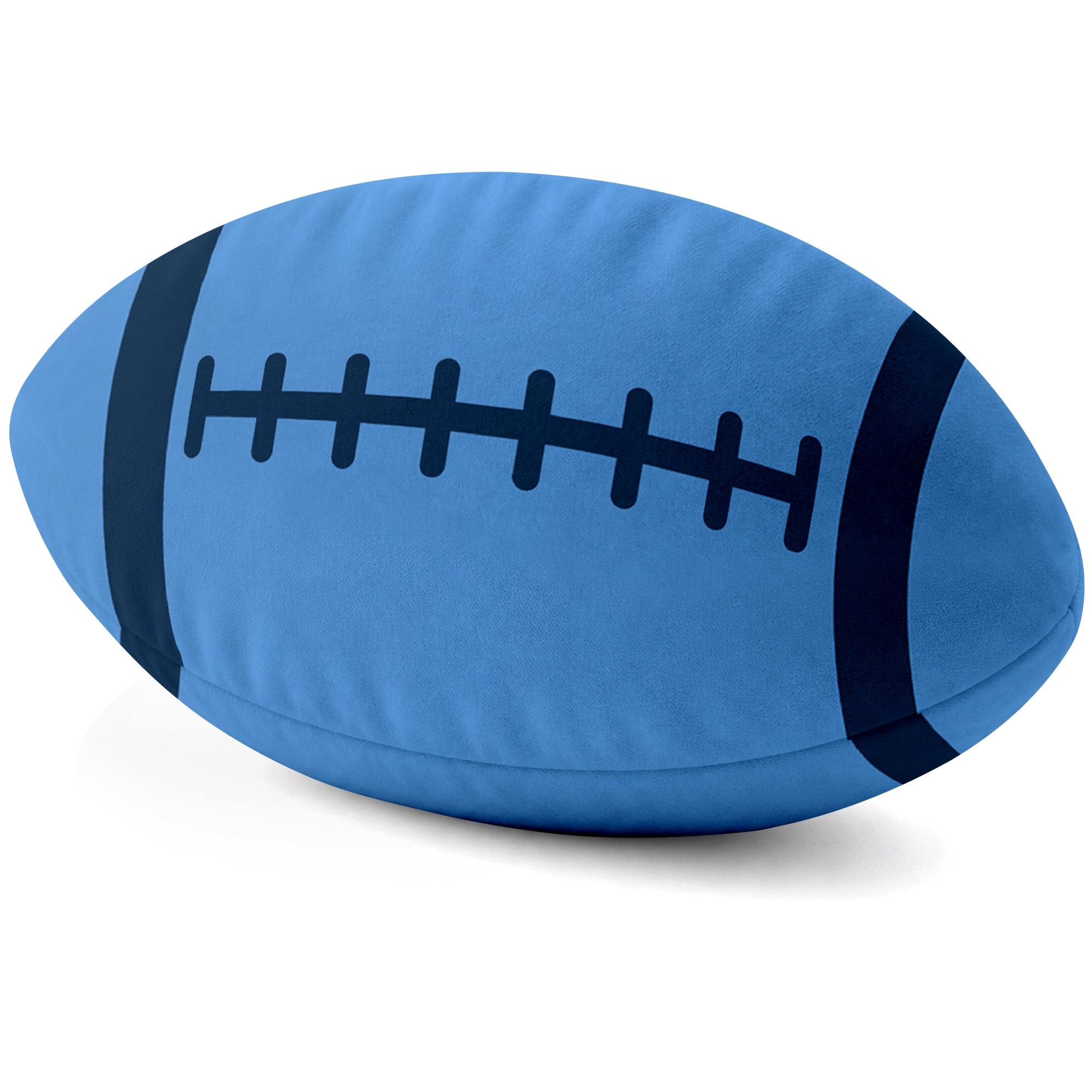 Tennessee Light Blue football shaped pillow lace detail side view