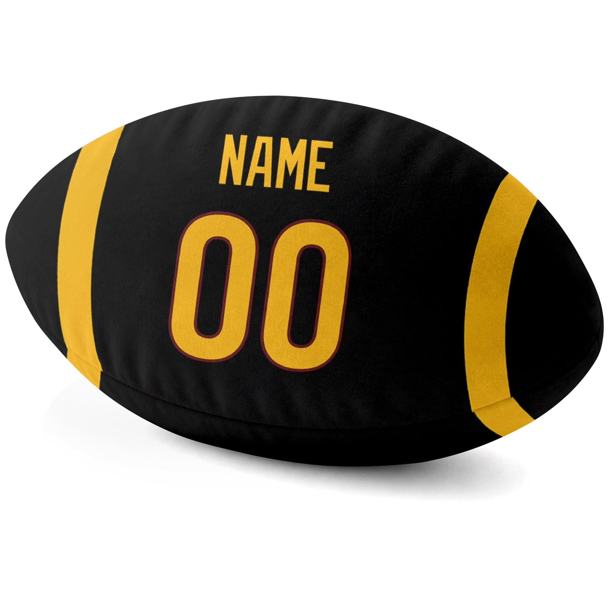 Washington Black personalized football pillow custom name and jersey number side view