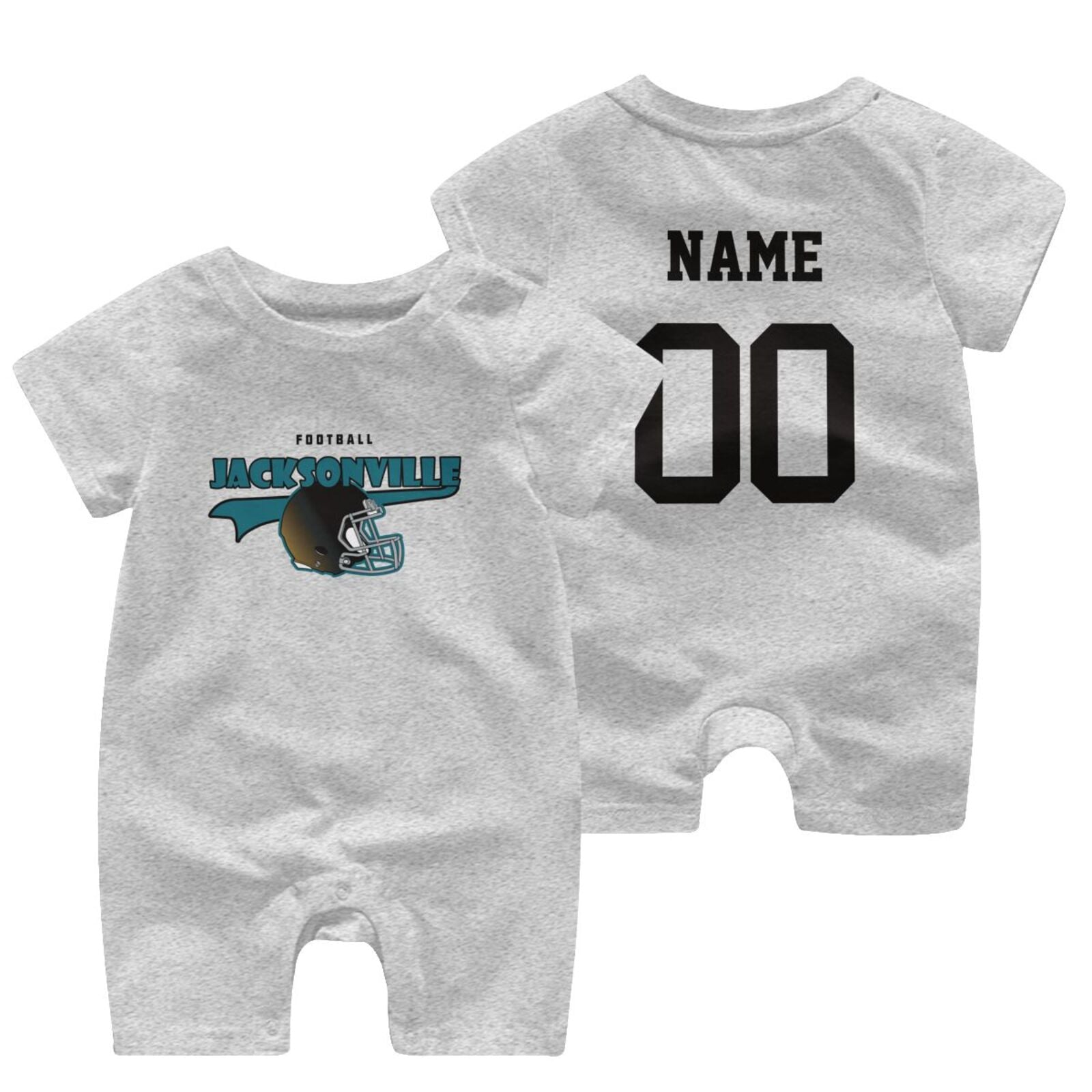 Personalized Jacksonville Baby Football Bodysuit - Custom Name & Number - Antking ANTKING