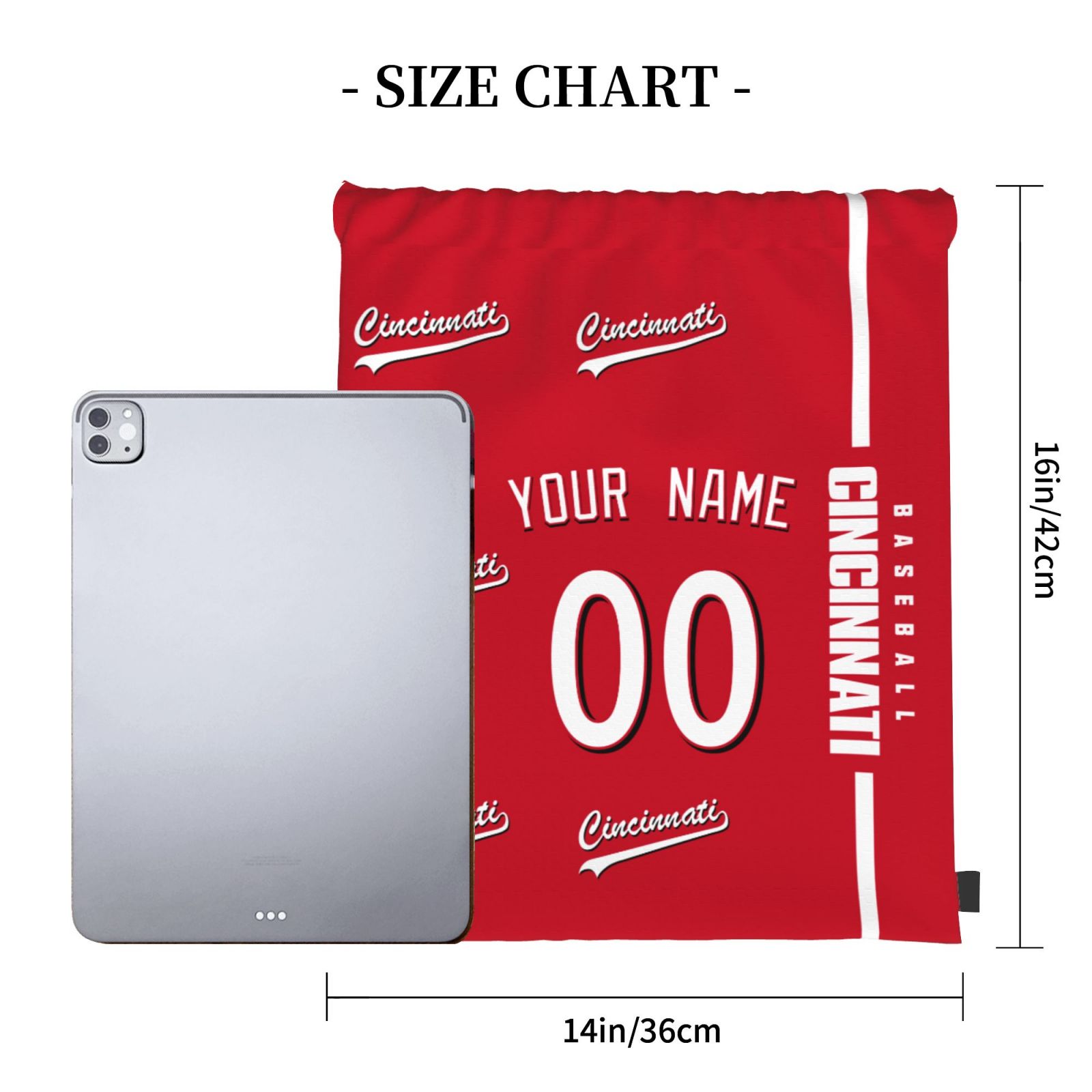 ANTKING Cincinnati Drawstring Bags Backpack Custom any Name and Number for Men Women Boy Gifts ANTKING