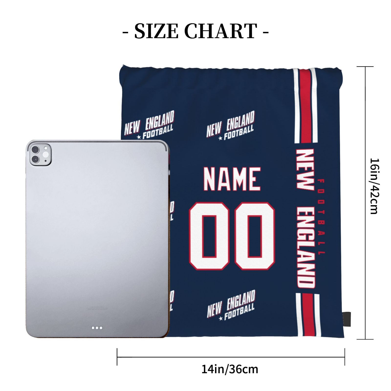 ANTKING New England Drawstring Bags Custom any Name and Number Backpack for Men Youth Boy Gifts ANTKING