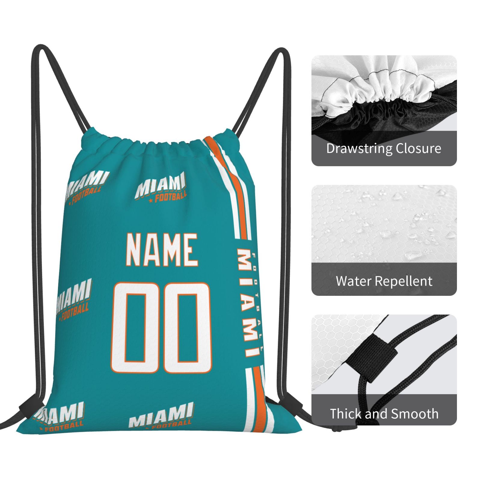 ANTKING Miami Drawstring Bags Custom any Name and Number Backpack for Men Youth Boy Gifts ANTKING