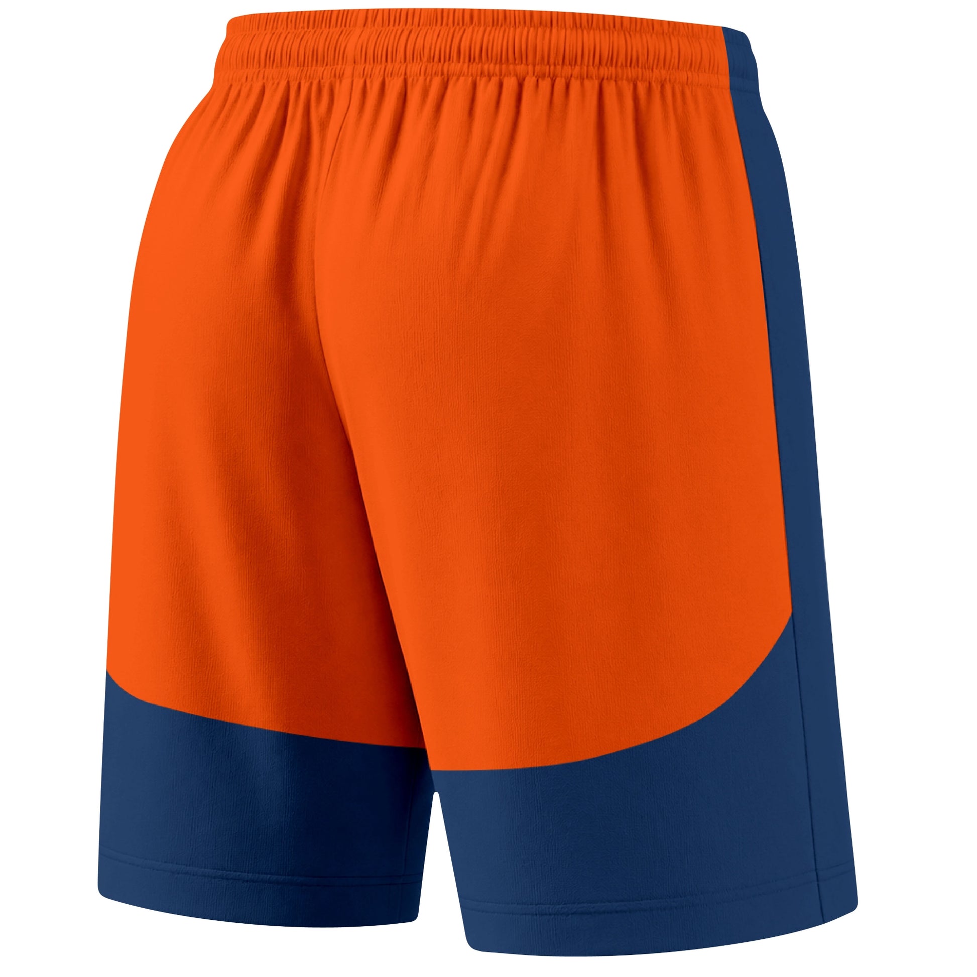 Royal color block hockey athletic shorts back and angled view highlighting breathable fabric and athletic fit design