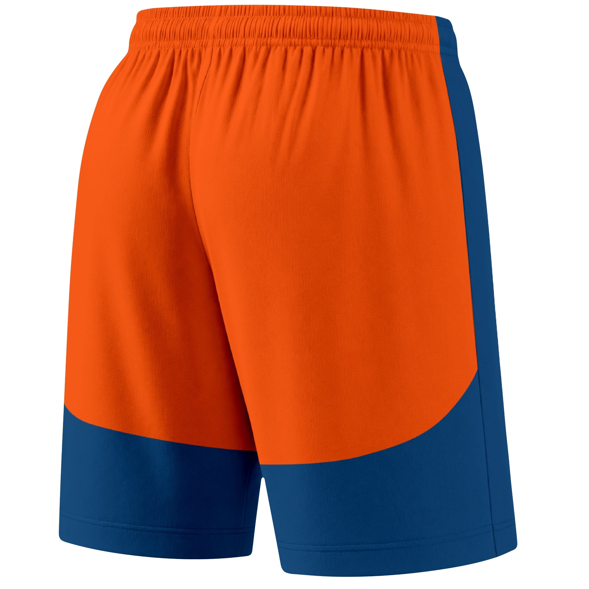 Royal color block hockey athletic shorts back and angled view highlighting breathable fabric and athletic fit design